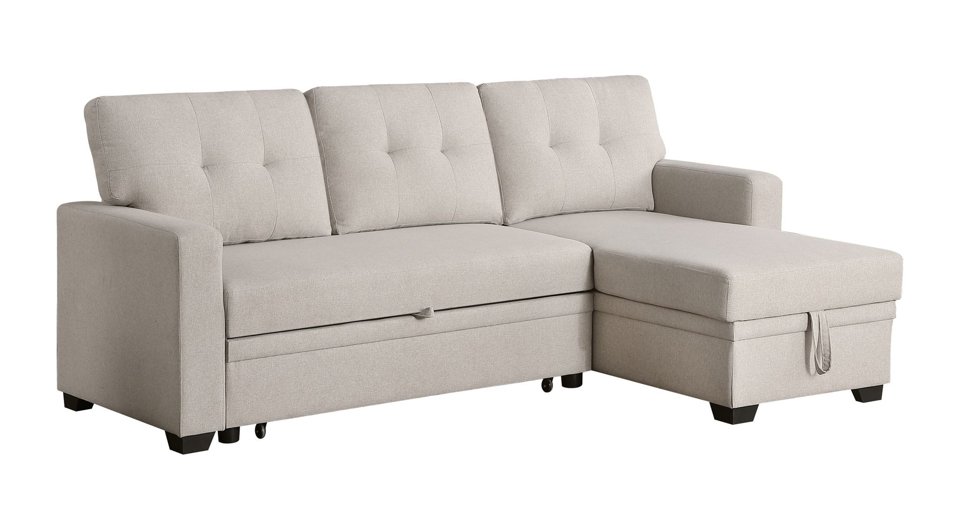 Upholstered Pull Out Sectional Sofa With Chaise - Best Buy Furniture