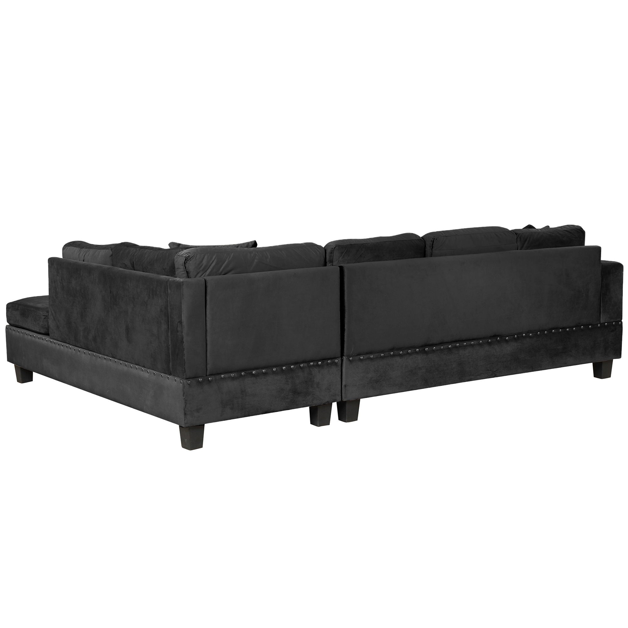 Modern Sectional Sofa With Storage Ottoman, L - Shape Couch With 2 Pillows And Cup Holders - Best Buy Furniture