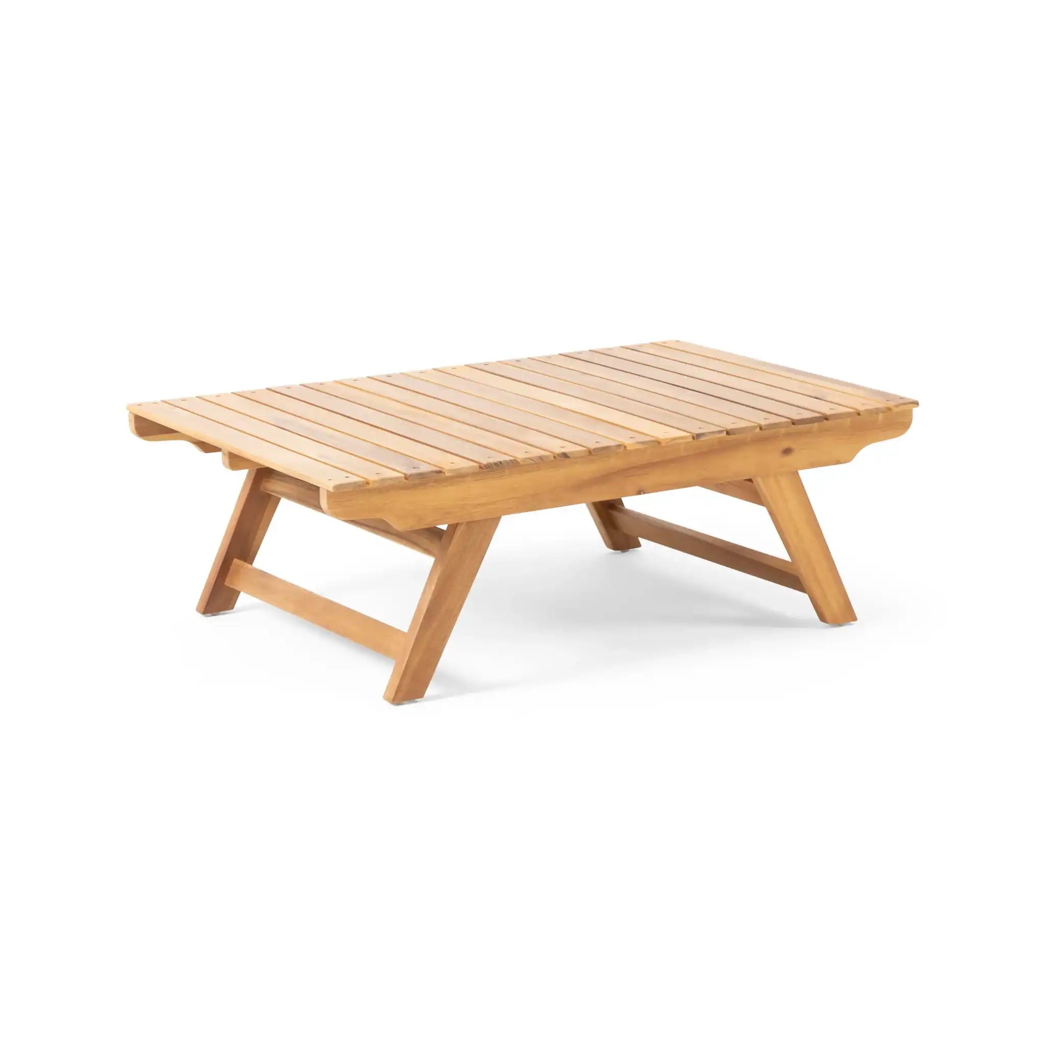 Outdoor Acacia Wood Coffee Table With Open Slat Design - Best Buy Furniture