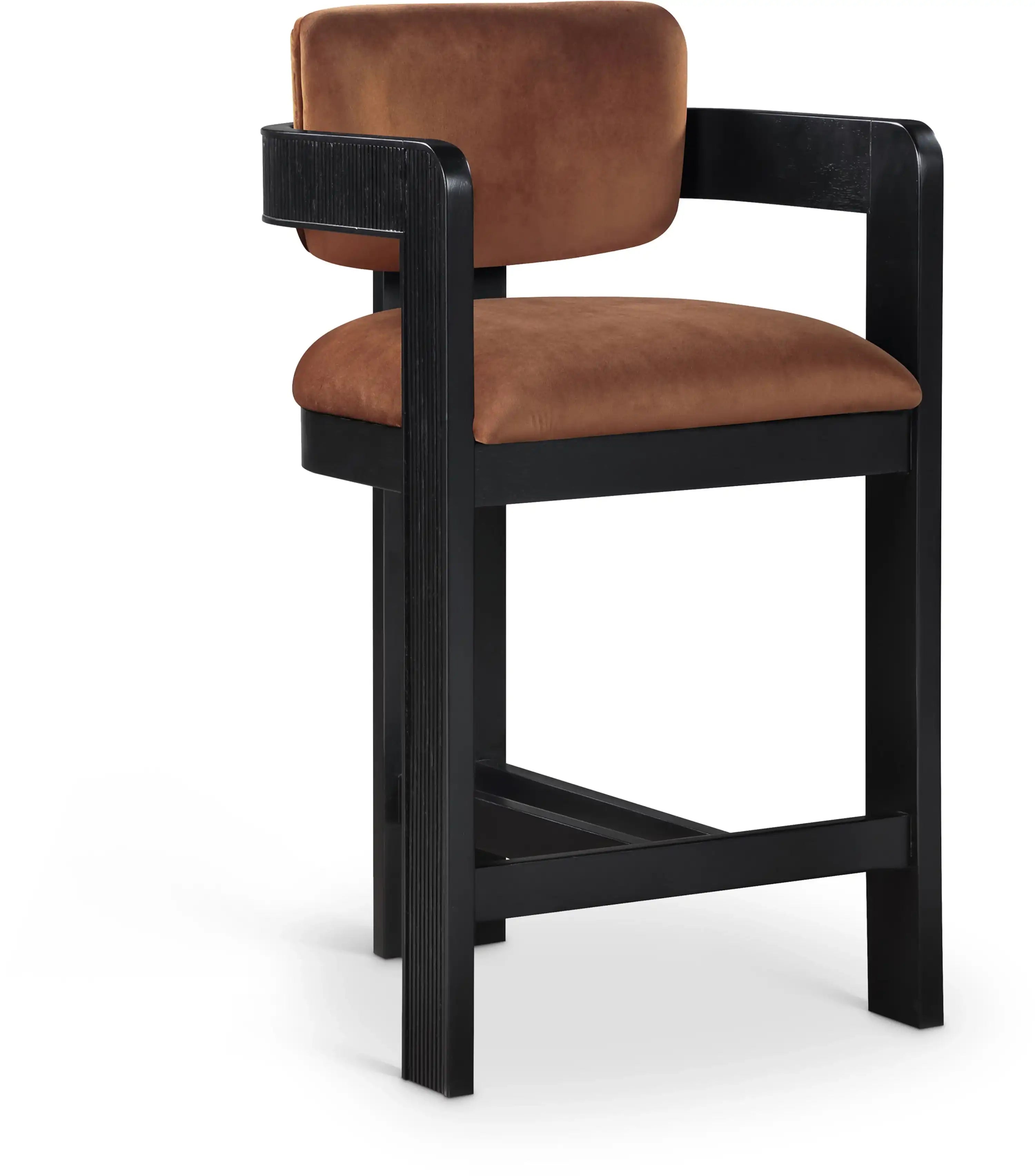 Sacha - Velvet Stool With Black Base - Best Buy Furniture