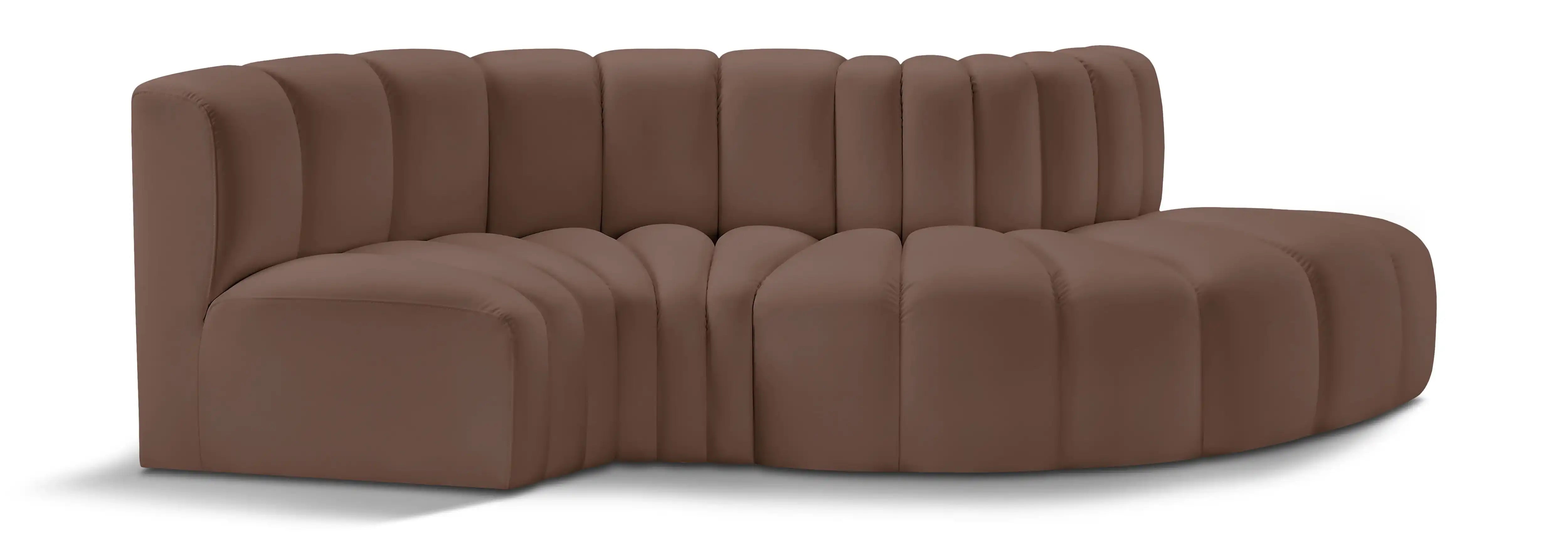 Arc - Faux Leather 4 Piece L-Shaped Modular Sofa - Best Buy Furniture