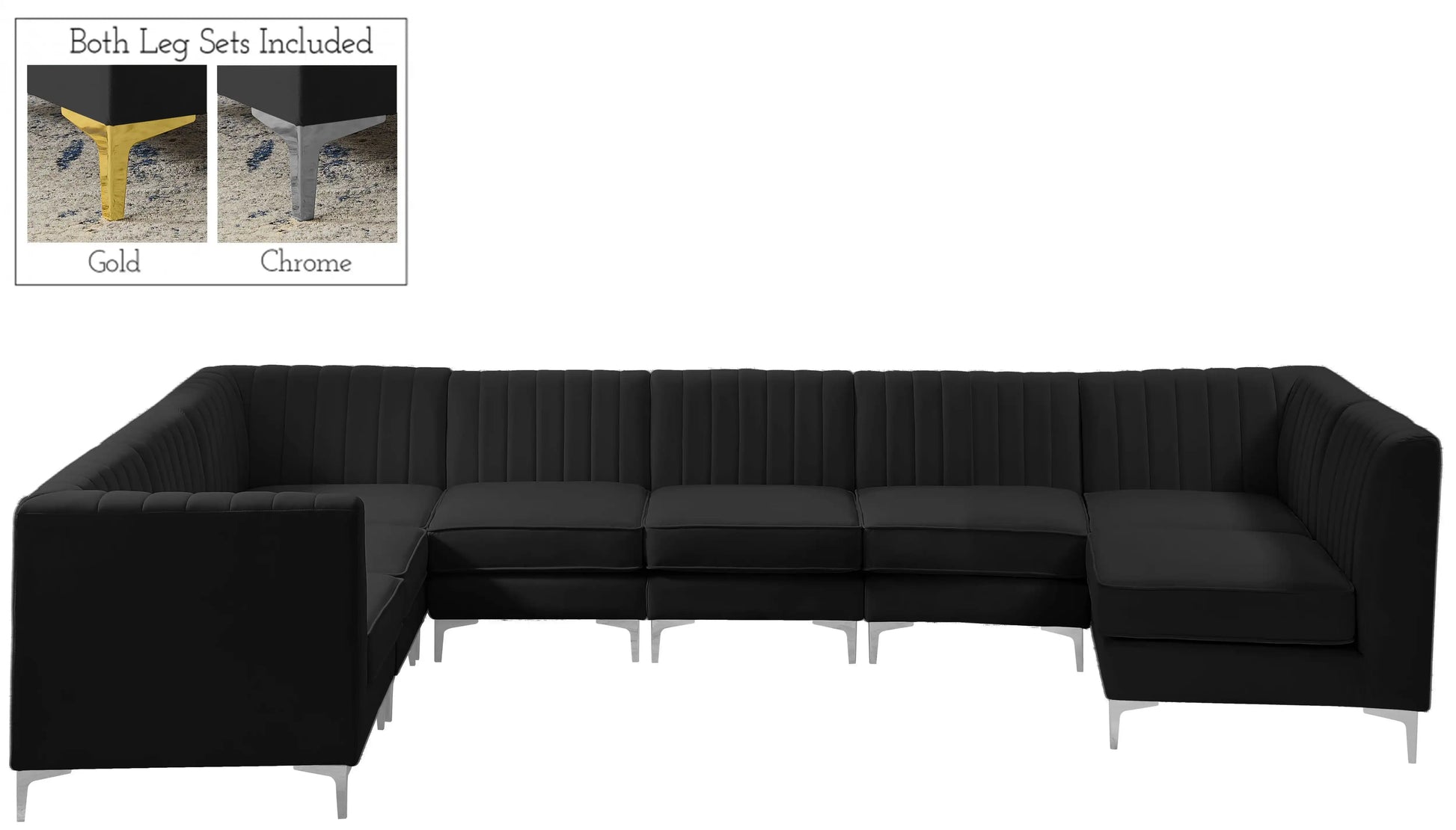 Alina - 8 Piece Velvet Modular Sectional - Best Buy Furniture
