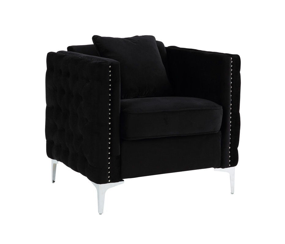 Bayberry - Velvet Chair With 1 Pillow - Best Buy Furniture