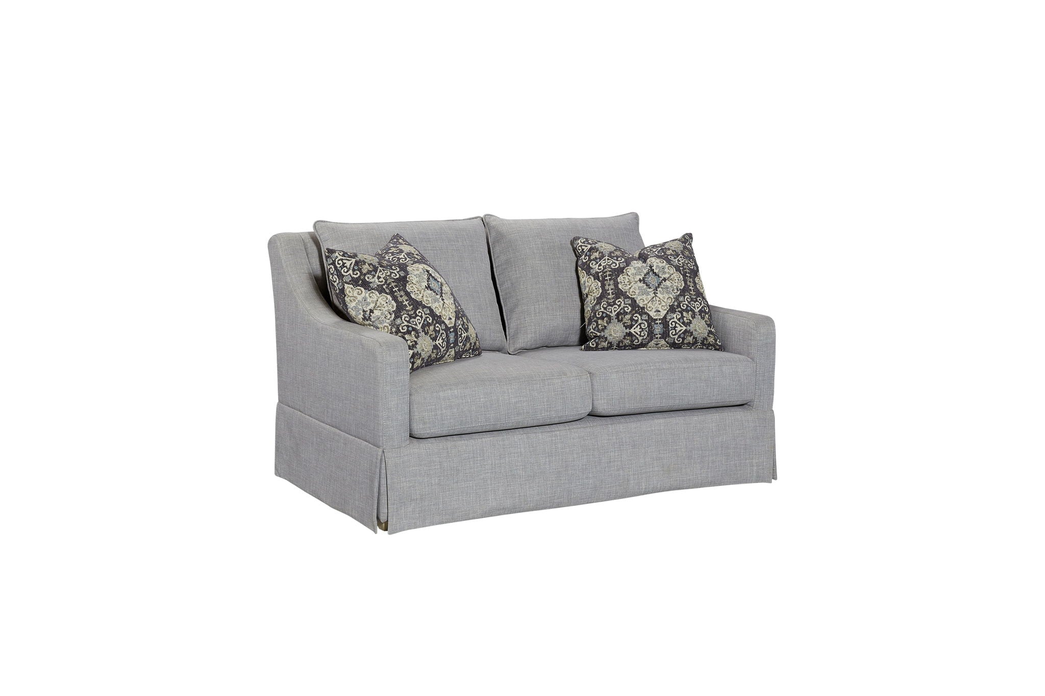 Loveseat With Skirt And Reversable Cushions And 2 Pillows - Light Gray - Best Buy Furniture