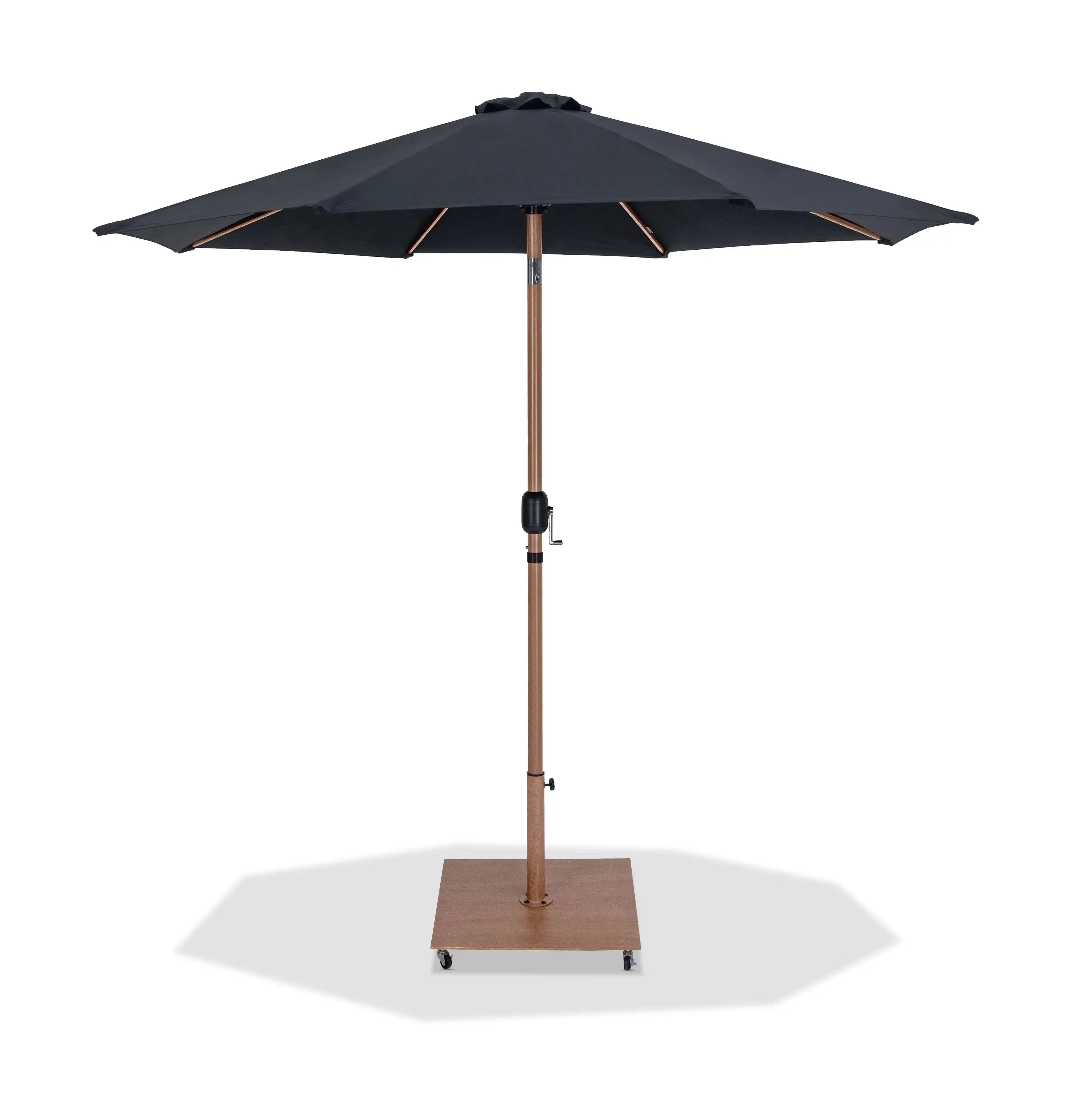 Fiji - Aluminum Patio Umbrella With Square Teak Base - Best Buy Furniture