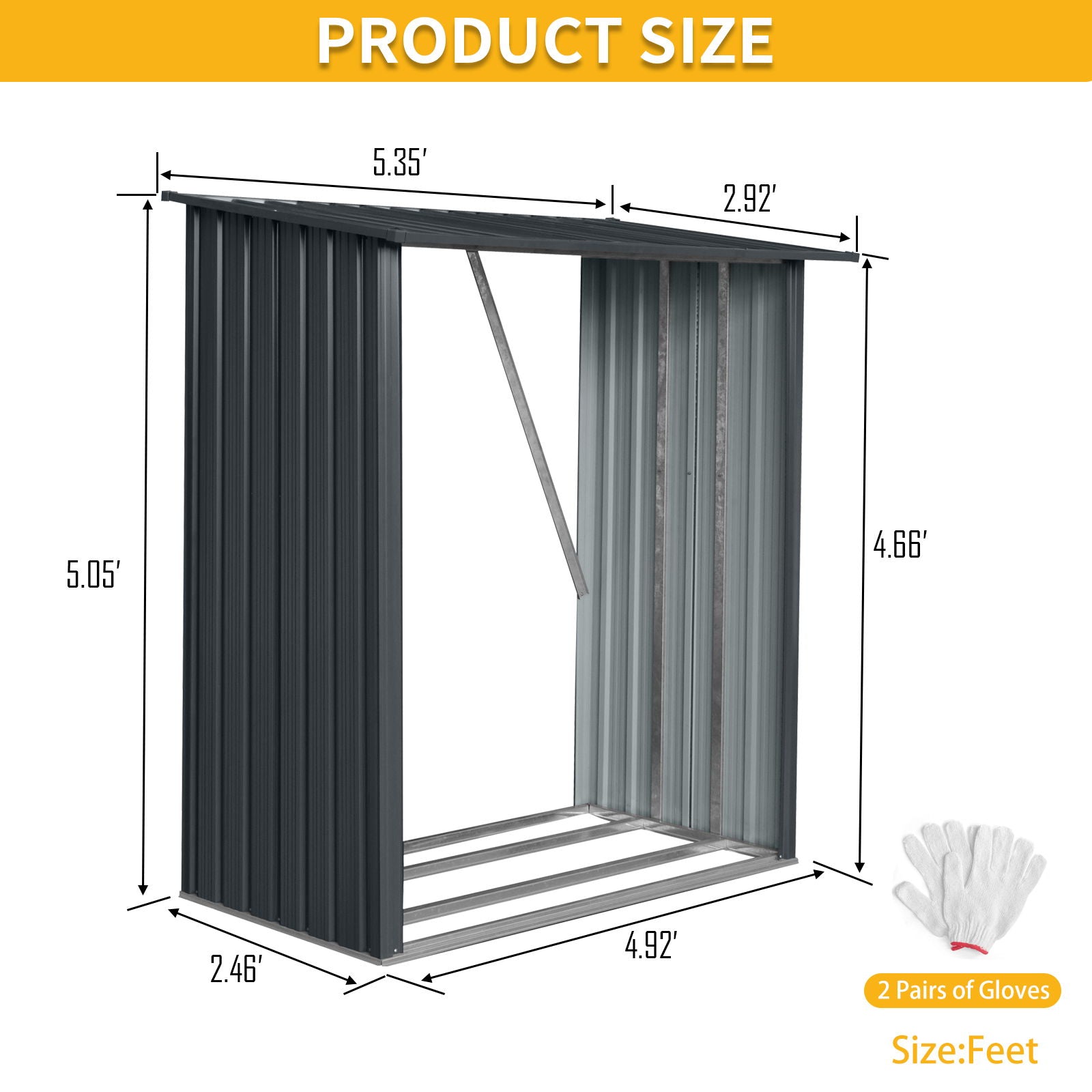 Outdoor Meta Firewood Rack, Open Wood Shed For Firewood, Pellet, Or Lumber Storage - Black - Best Buy Furniture