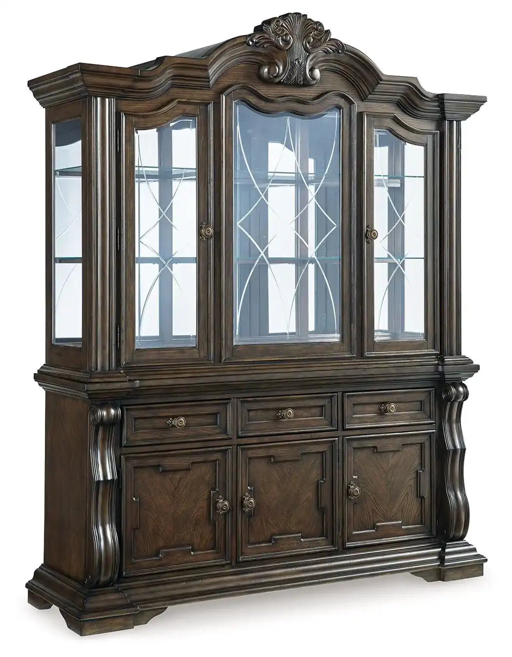 Maylee - Dining Buffet And Hutch - Dark Brown - Best Buy Furniture