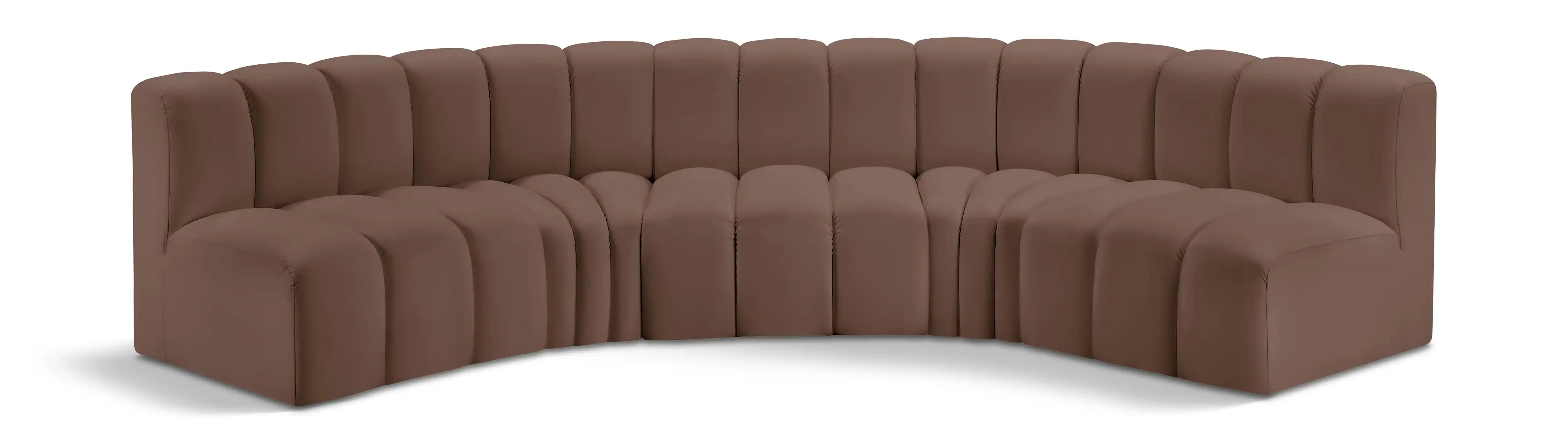 Arc - Faux Leather 5 Piece U-Shaped Modular Sofa - Best Buy Furniture