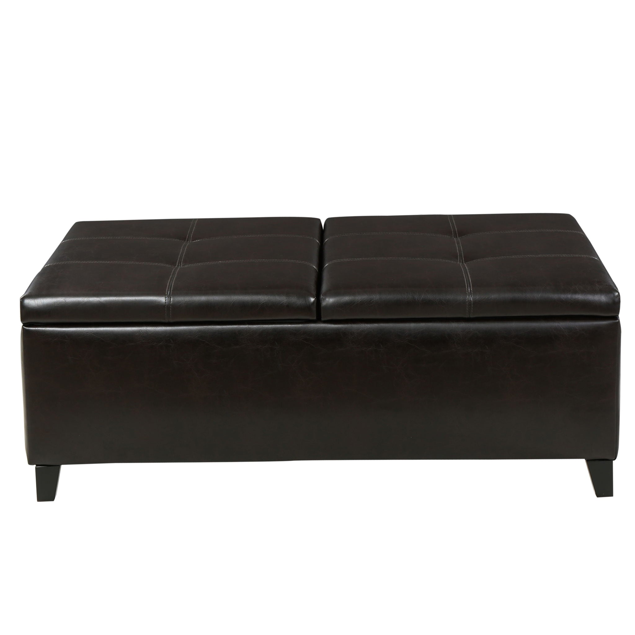 Lanister - Ottoman Double Top Storage - Brown - Best Buy Furniture