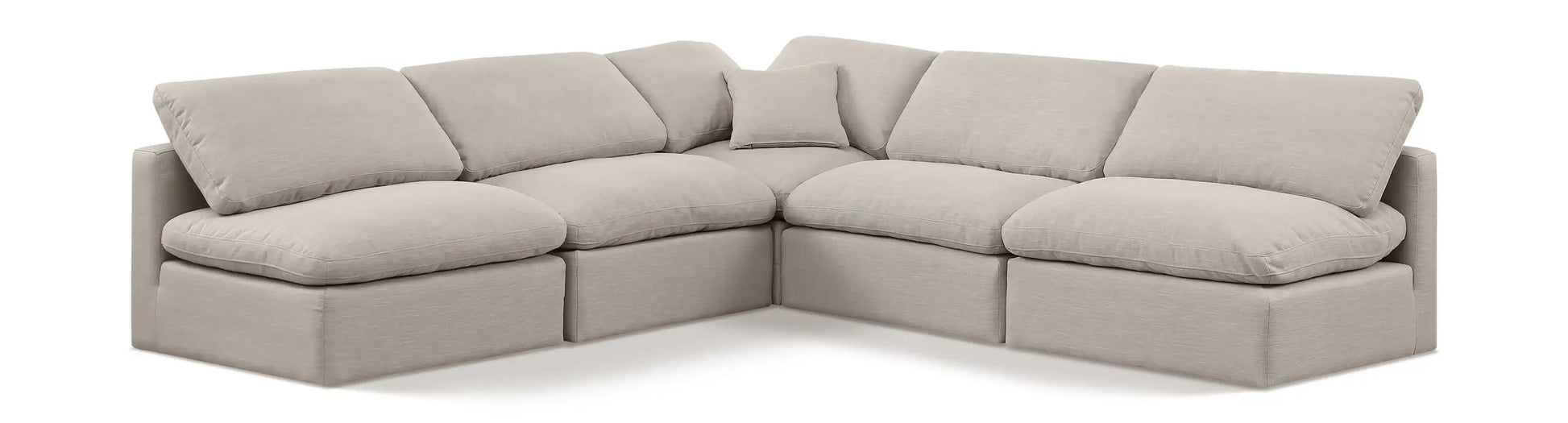 Indulge - Linen 5 Piece Modular Corner Armless Sectional - Best Buy Furniture
