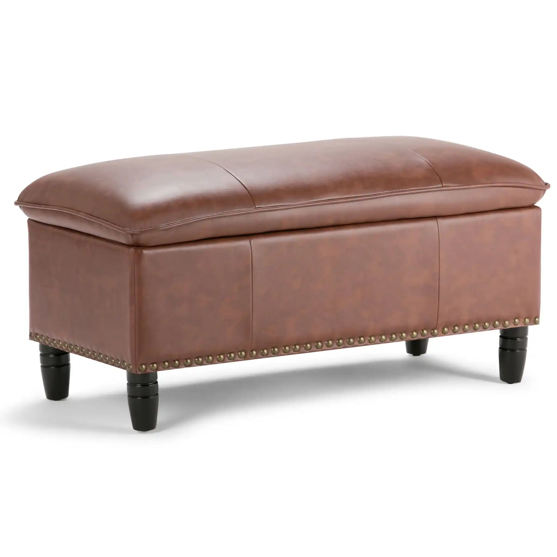 Emily - Storage Ottoman - Cognac - Best Buy Furniture