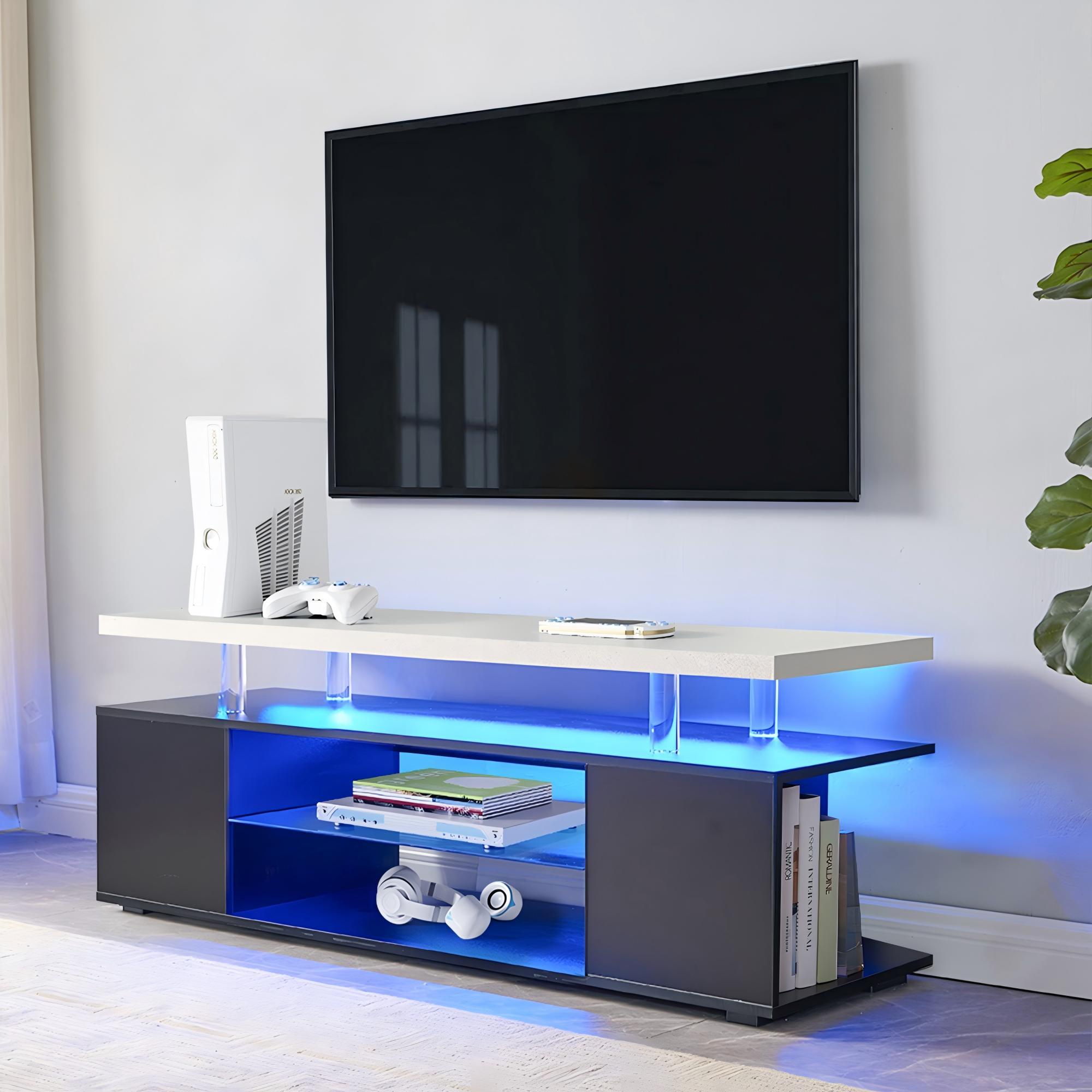 TV Stant With LED And Large Side Cabinet - Best Buy Furniture