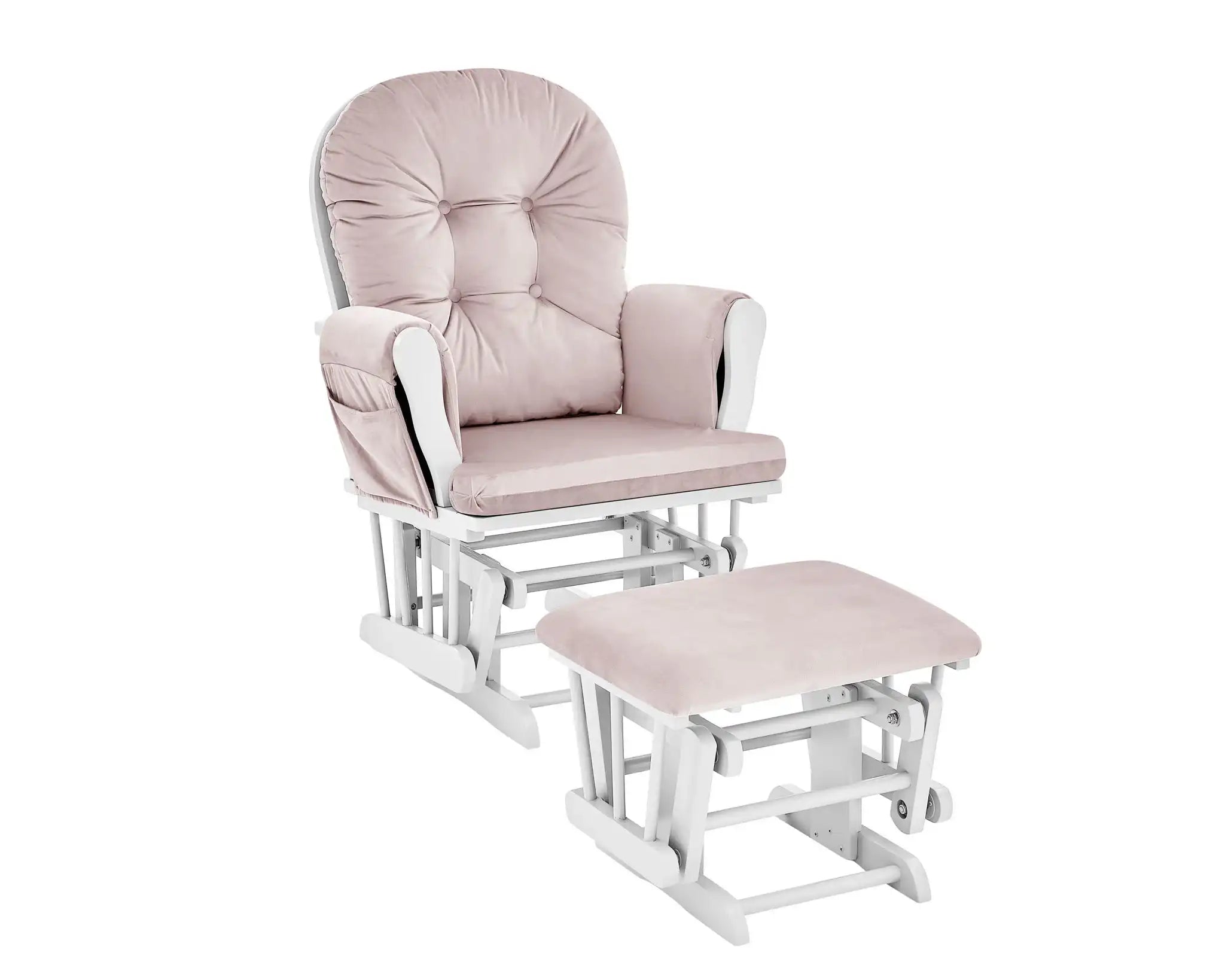 Mason - Glider And Ottoman White Wood - Best Buy Furniture