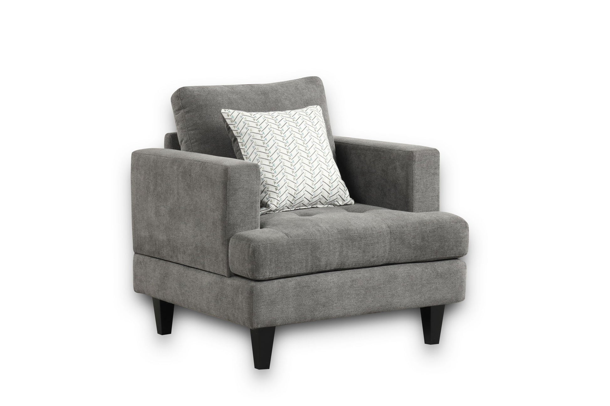 Callaway - Chenille Chair With Throw Pillow - Gray - Best Buy Furniture