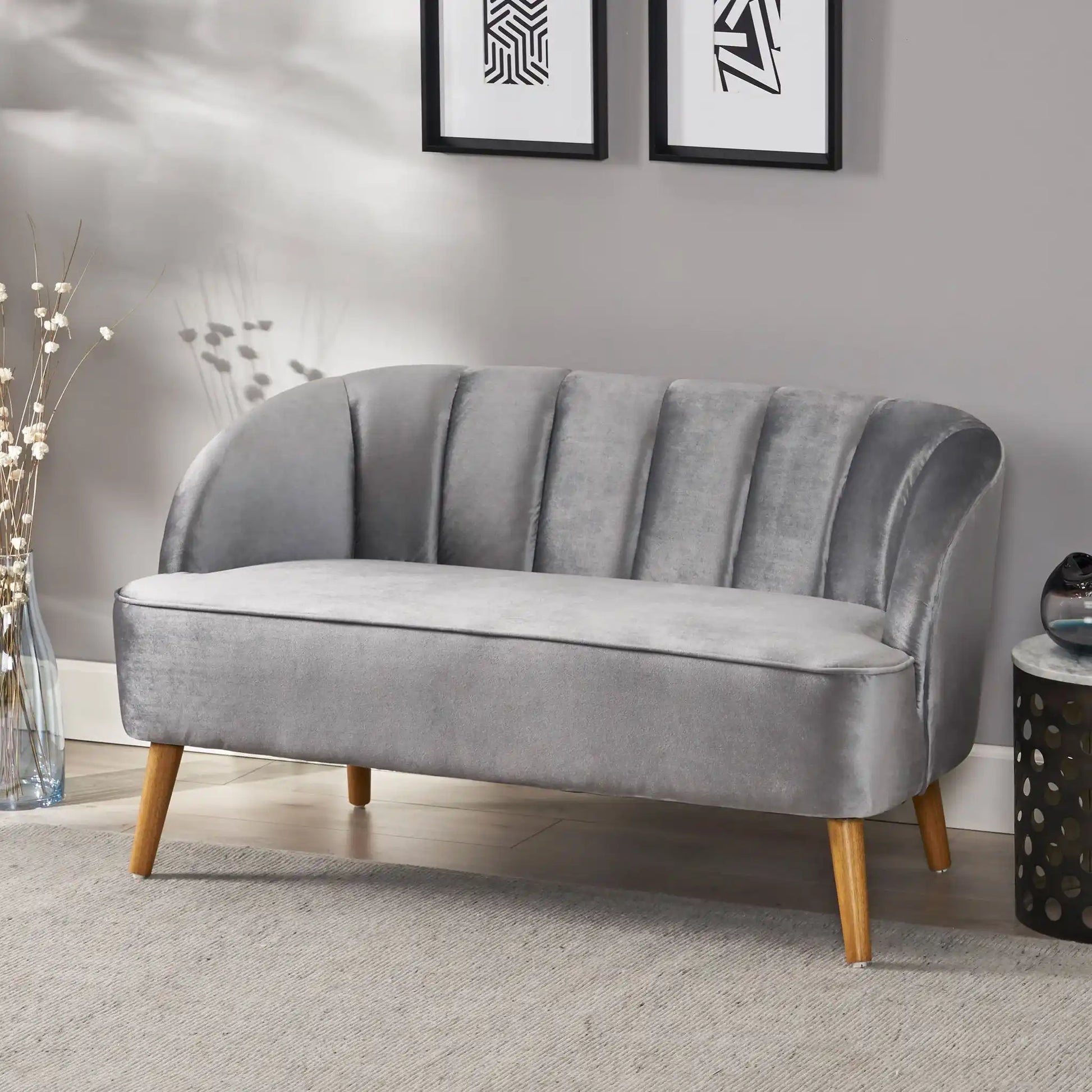 Modern Classic Shell Backed Loveseat - Best Buy Furniture