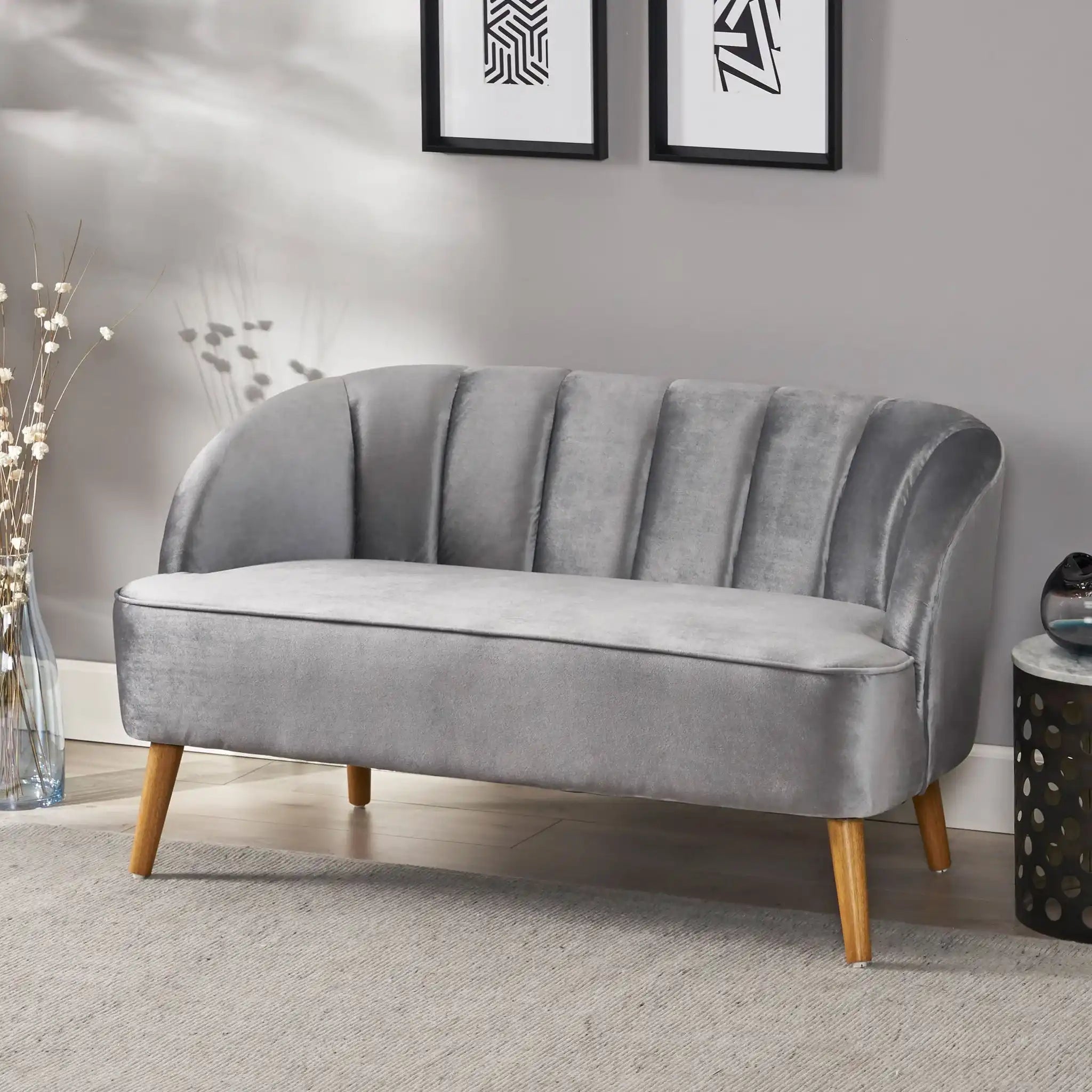 Modern Classic Shell Backed Loveseat - Best Buy Furniture