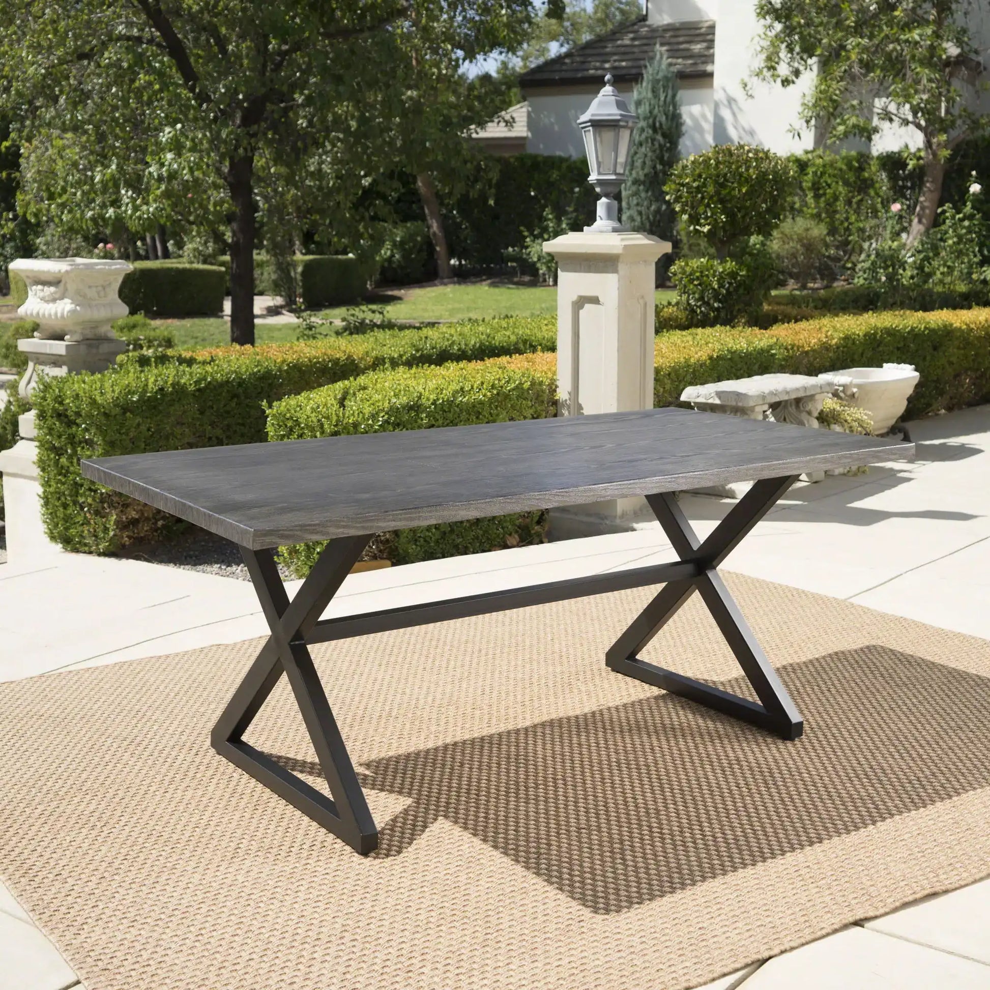 Rolando - Outdoor Aluminum Dining Table With Steel Frame - Best Buy Furniture