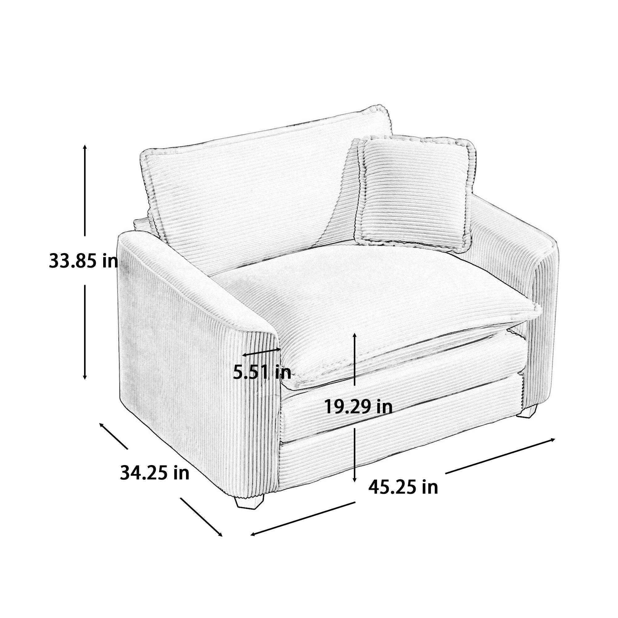 Elegant Corduroy Oversized Sectional Sofa Set With Deep Seats And Flexible Layout - Best Buy Furniture