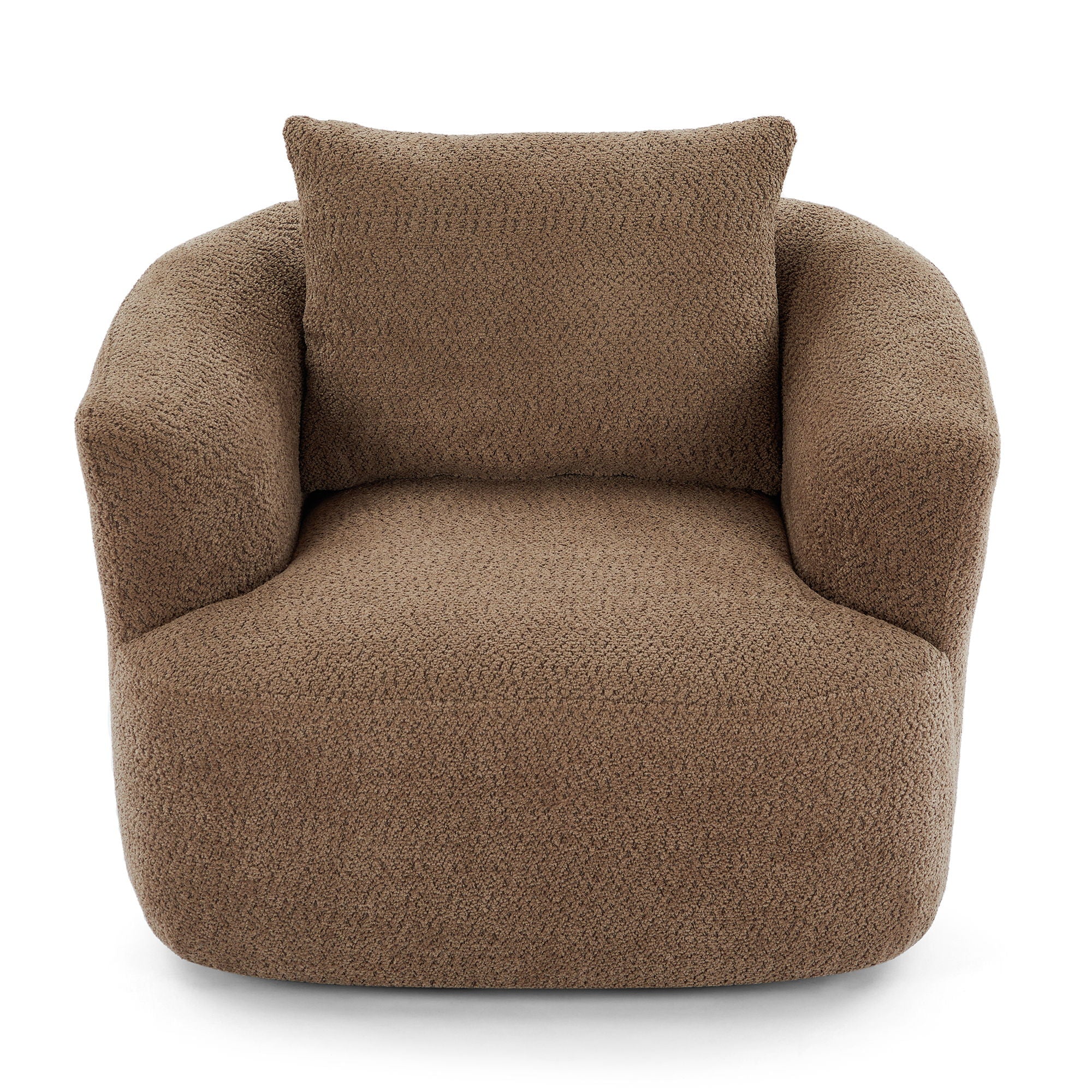 360° Swivel Barrel Sofa Chair With Throw Pillow, Chenille Upholstered Accent Chair - Best Buy Furniture