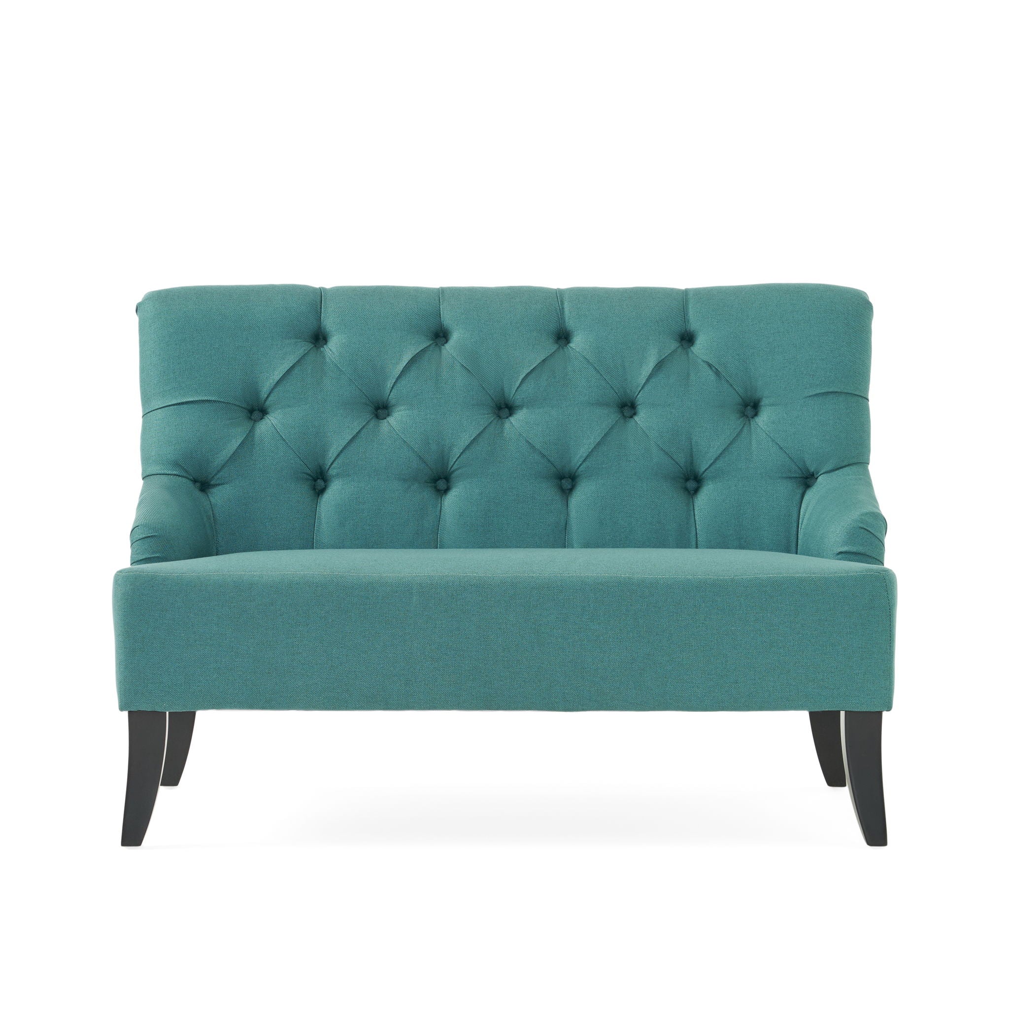 Nicole - French Style Upholstered Loveseat With Tufted Backrest - Teal - Best Buy Furniture