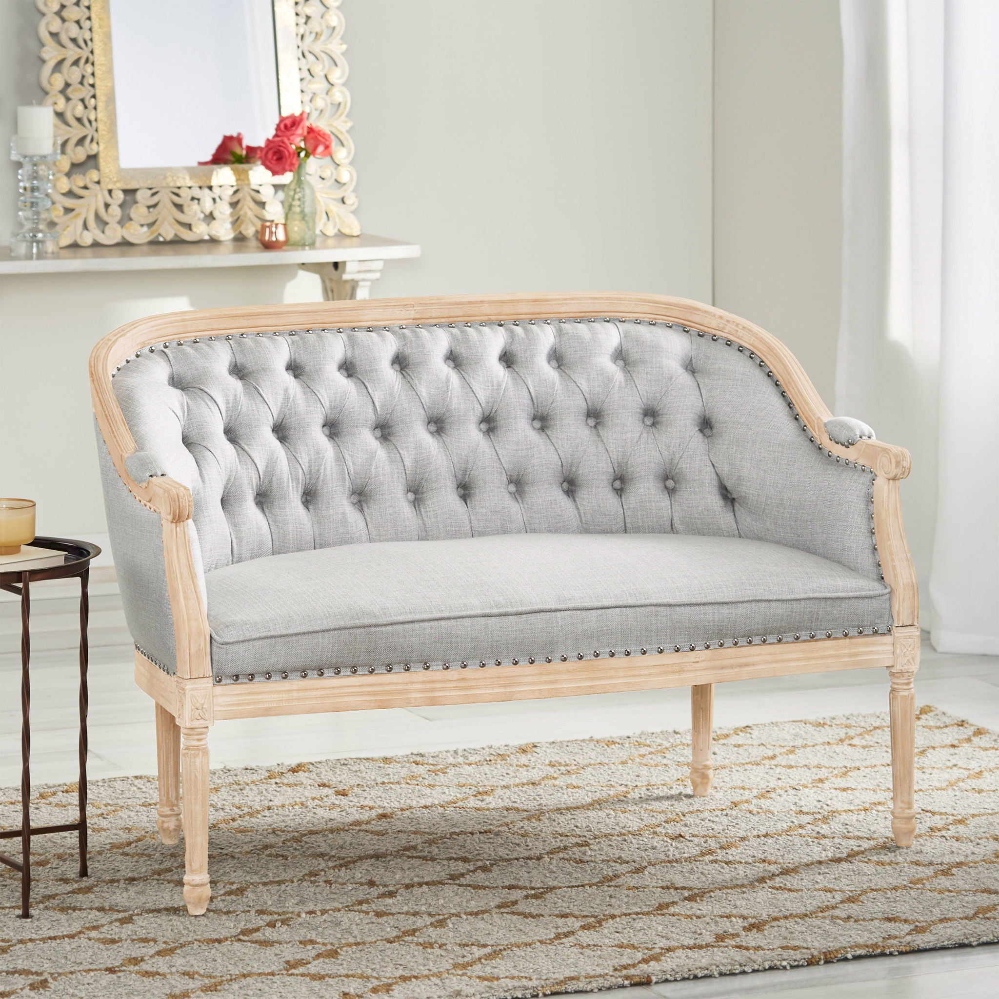 French Country Chesterfield Style Tufted Loveseat - Best Buy Furniture
