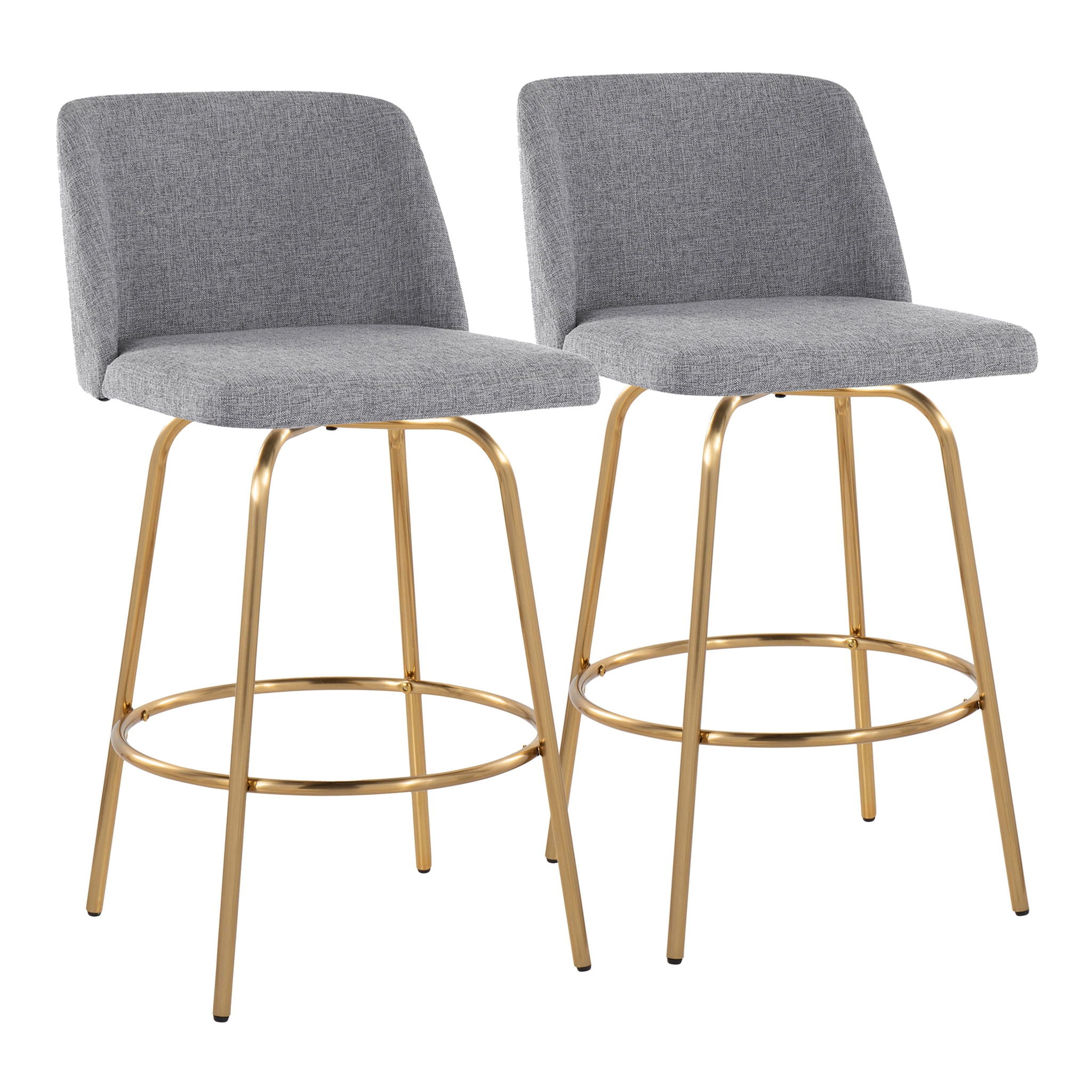 Toriano - Contemporary, Fixed Height Counter Stool With Swivel With Round Footrest (Set of 2) - Best Buy Furniture
