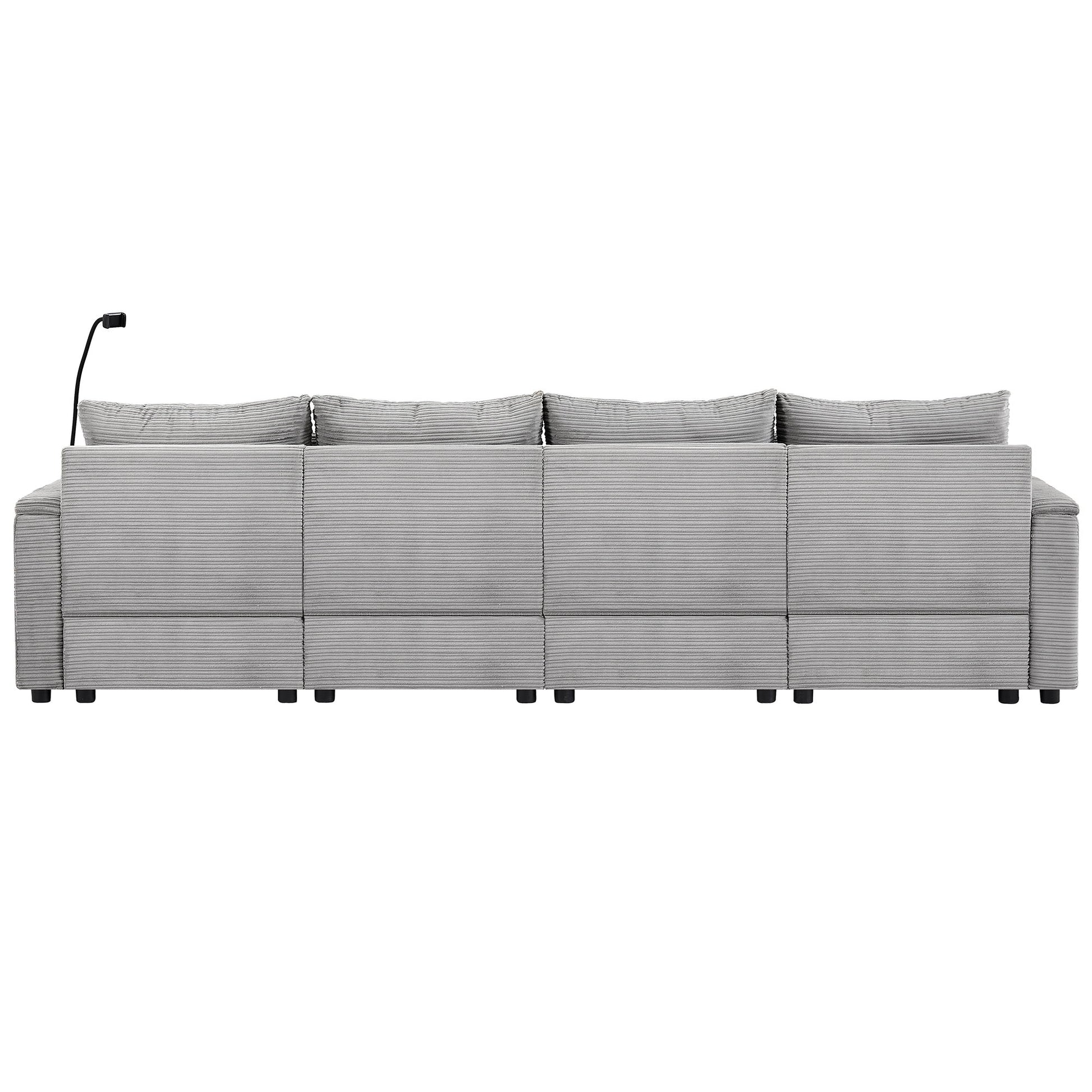 Modern Style Loveseat Sofa Sectional Sofa Couch With Storage Space, A Movable Ottoman, Two USB Ports, Two Cup Holders, A Phone Holder For Living Room - Best Buy Furniture