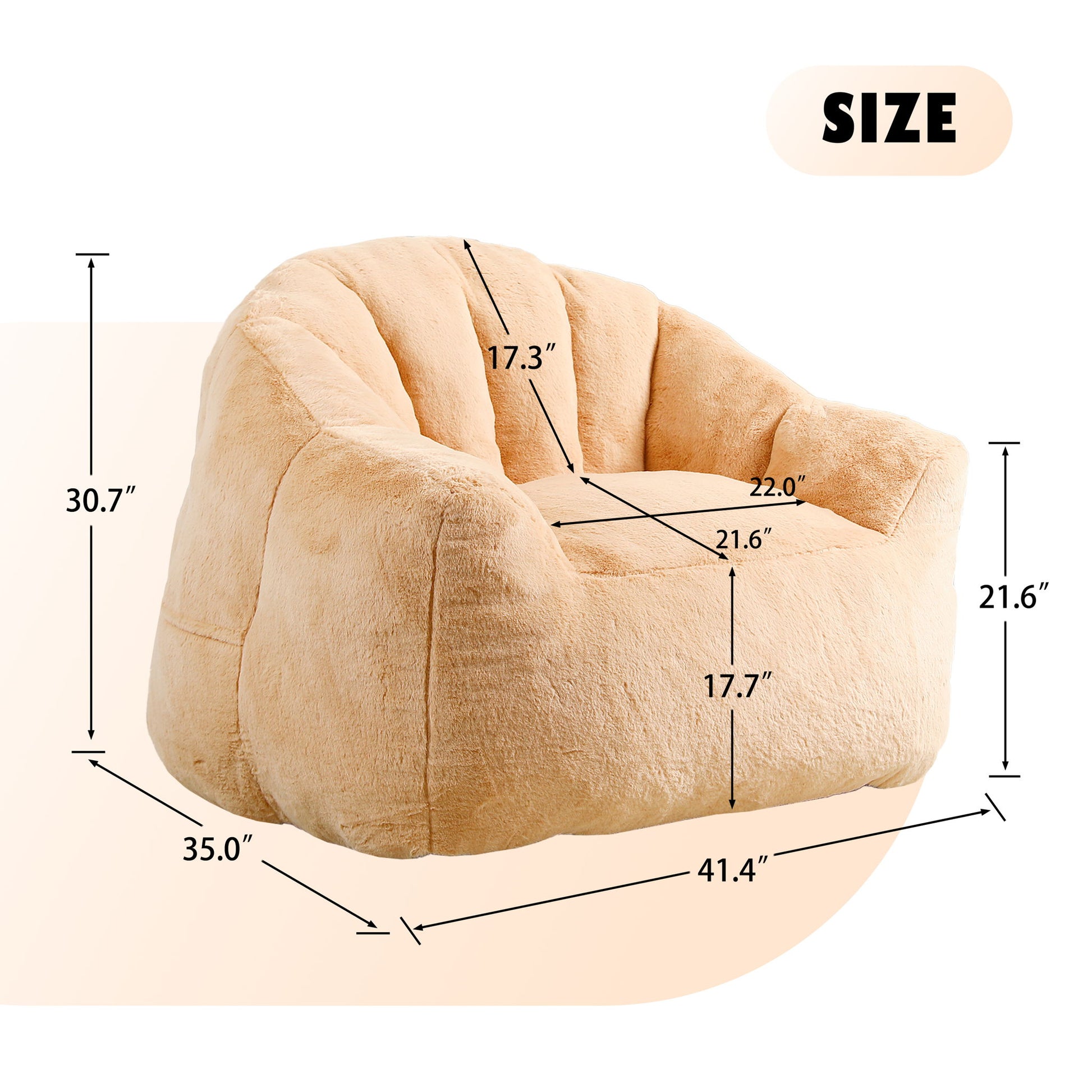 Beanbag Chair, Beanbag Sofa Chair With Armrests Stuffed High Density Foam - Best Buy Furniture