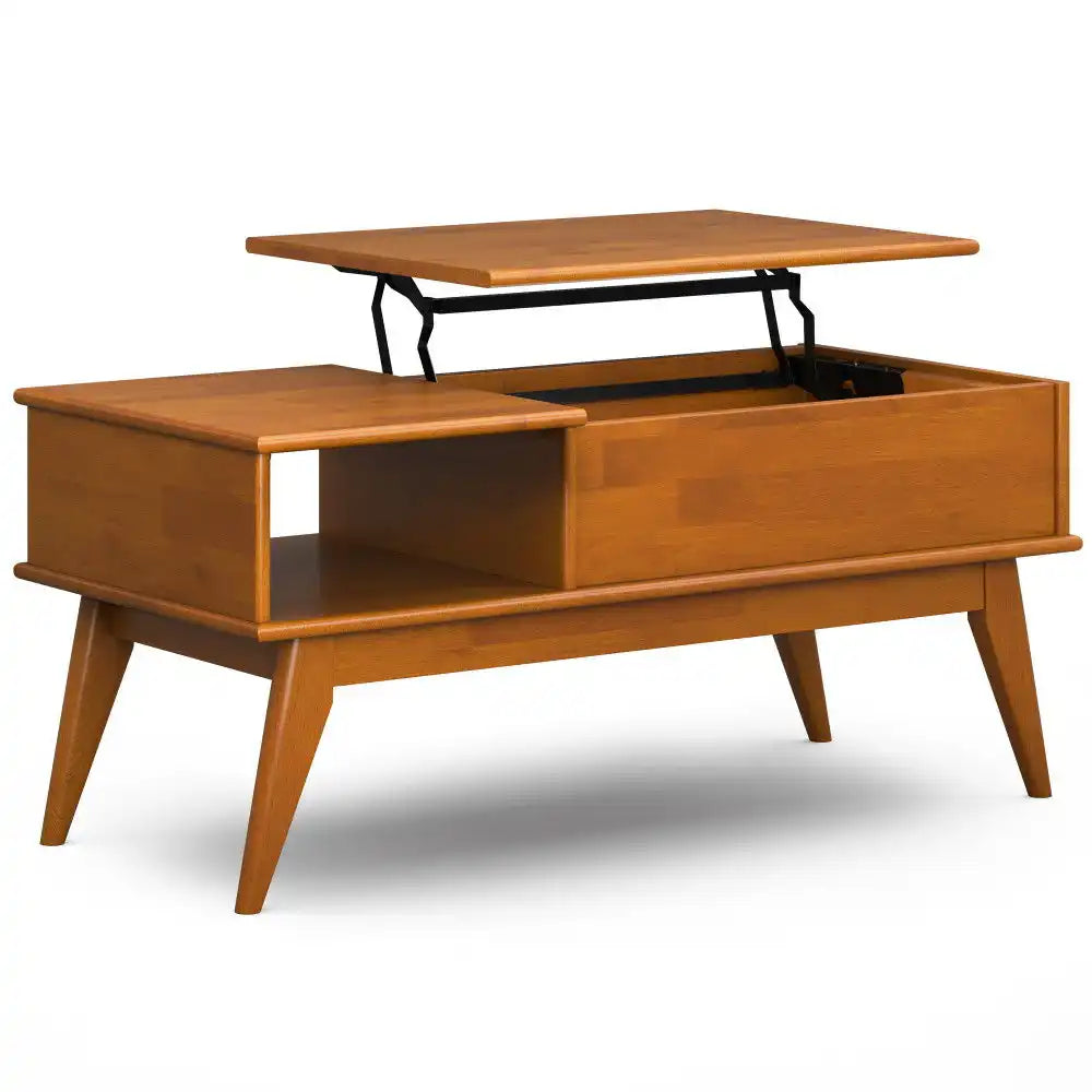 Draper - Lift Top Coffee Table - Teak - Best Buy Furniture