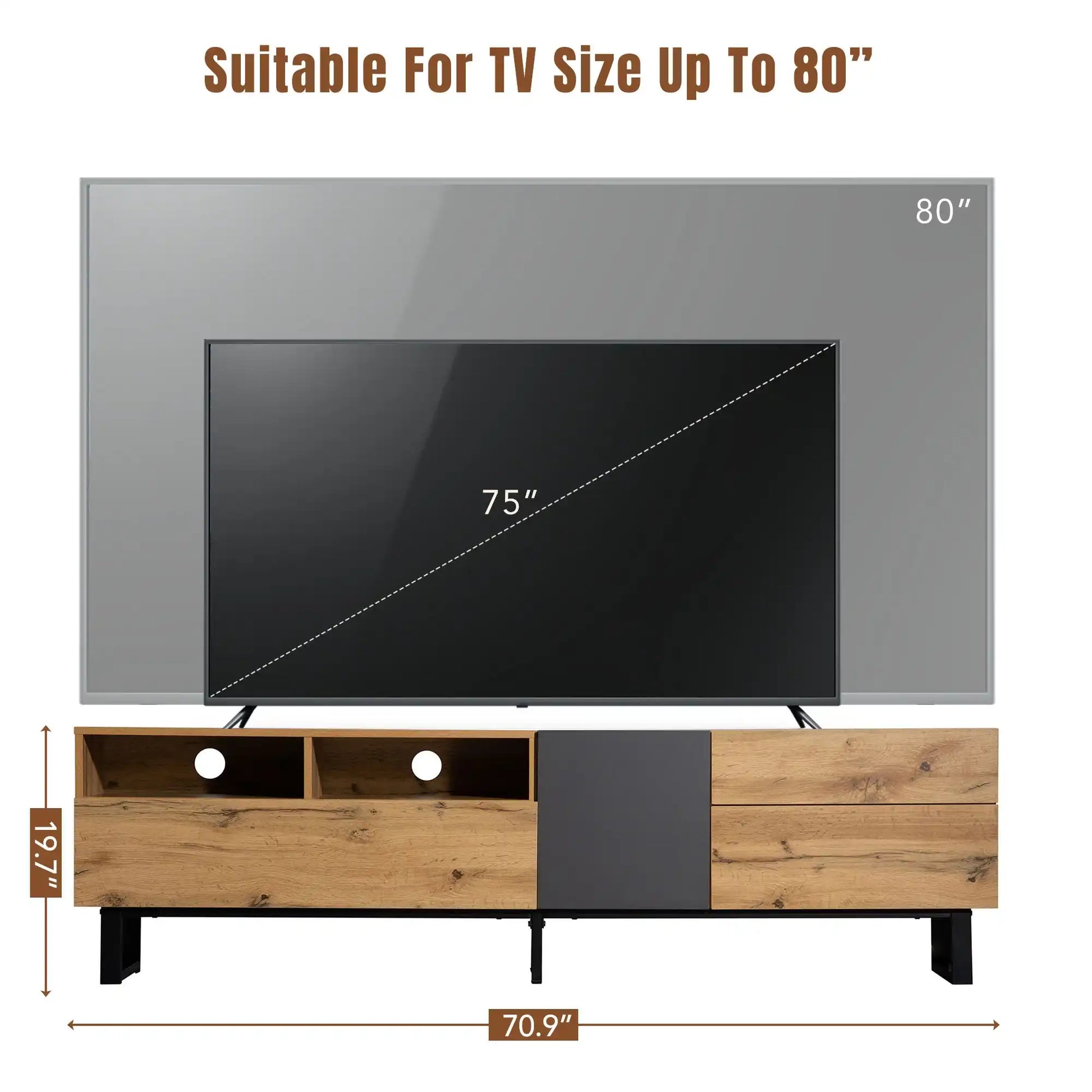 70" Modern TV Stand, Media Console with Double Storage - Best Buy Furniture