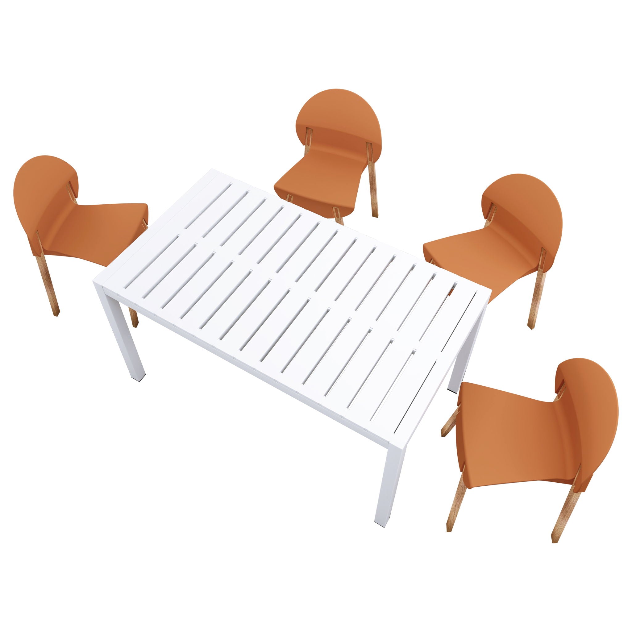 4 Piece Set Of Single Chairs With Long Table - Best Buy Furniture