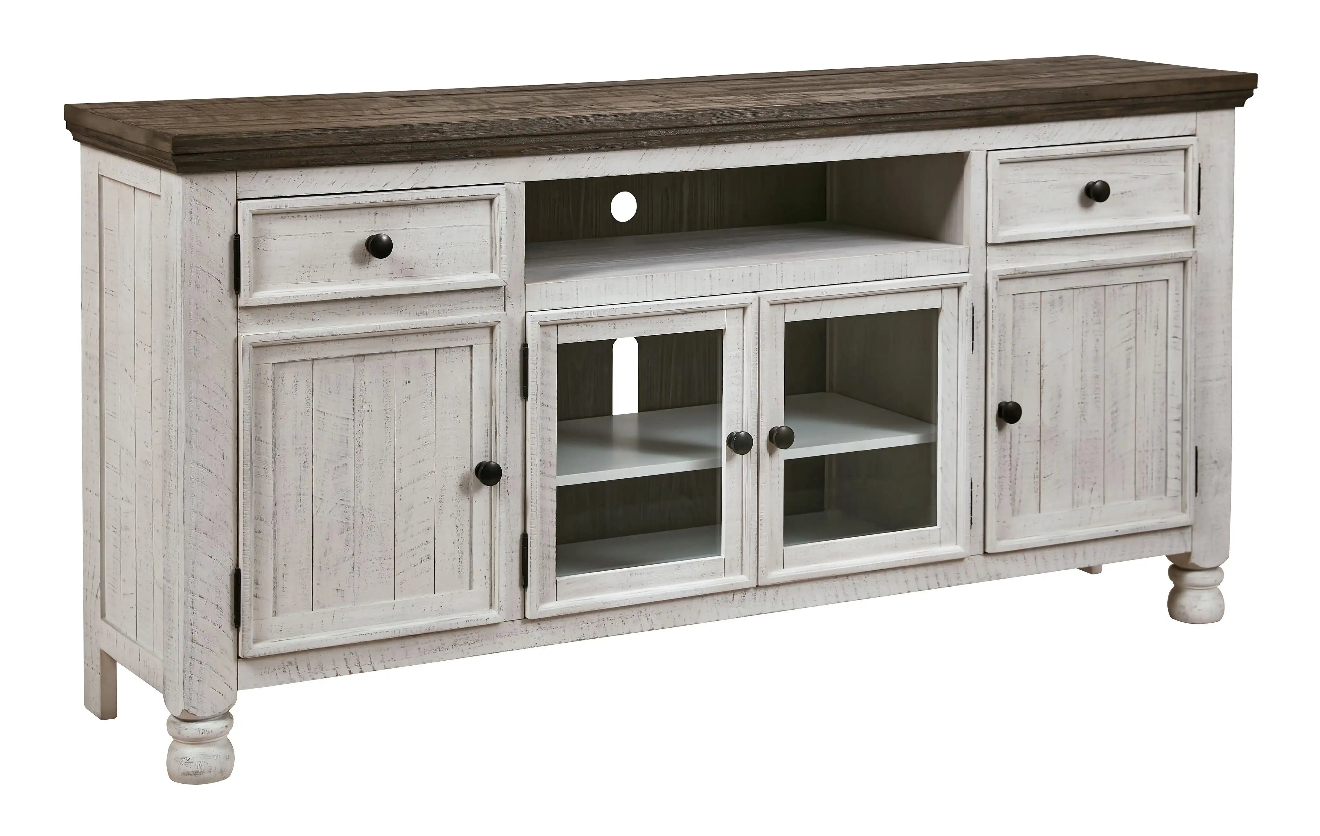 Havalance - Extra Large TV Stand - 4 Doors - Brown / Beige - Best Buy Furniture