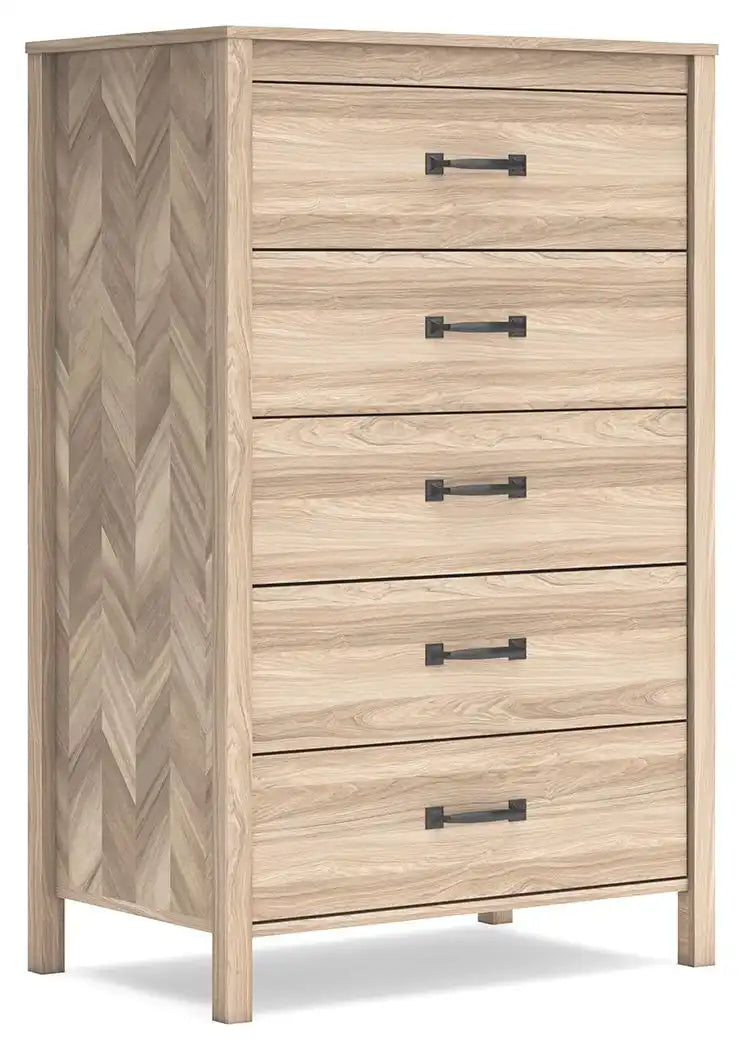 Battelle - Five Drawer Chest - Tan - Best Buy Furniture