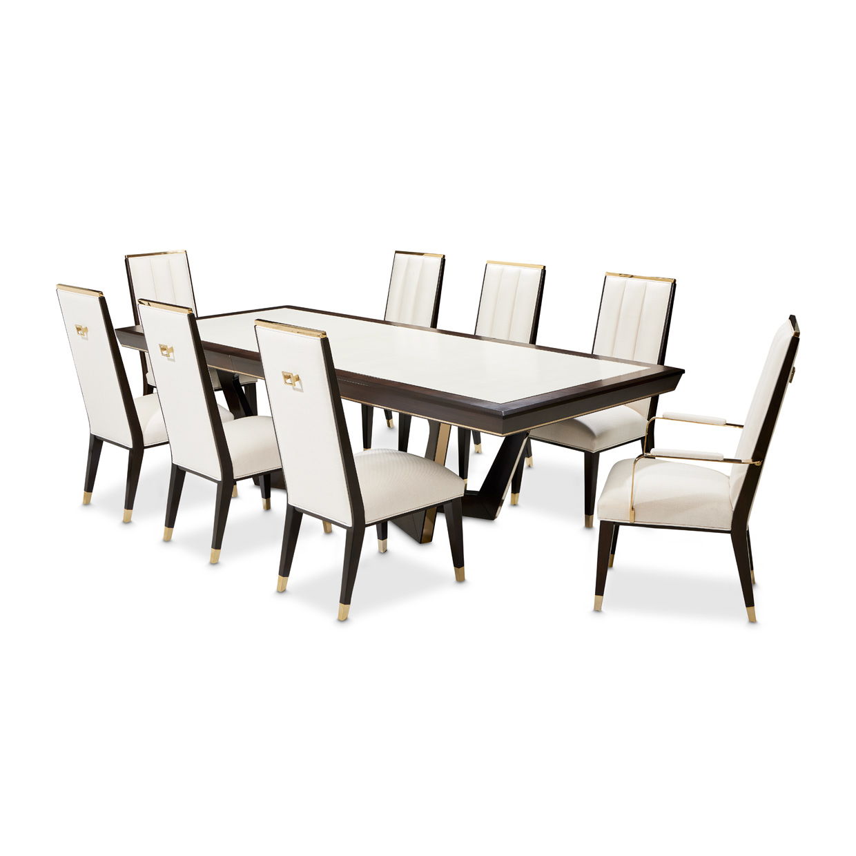 Belmont Place - Rectangular Dining Table - White / Dark Brown - Best Buy Furniture