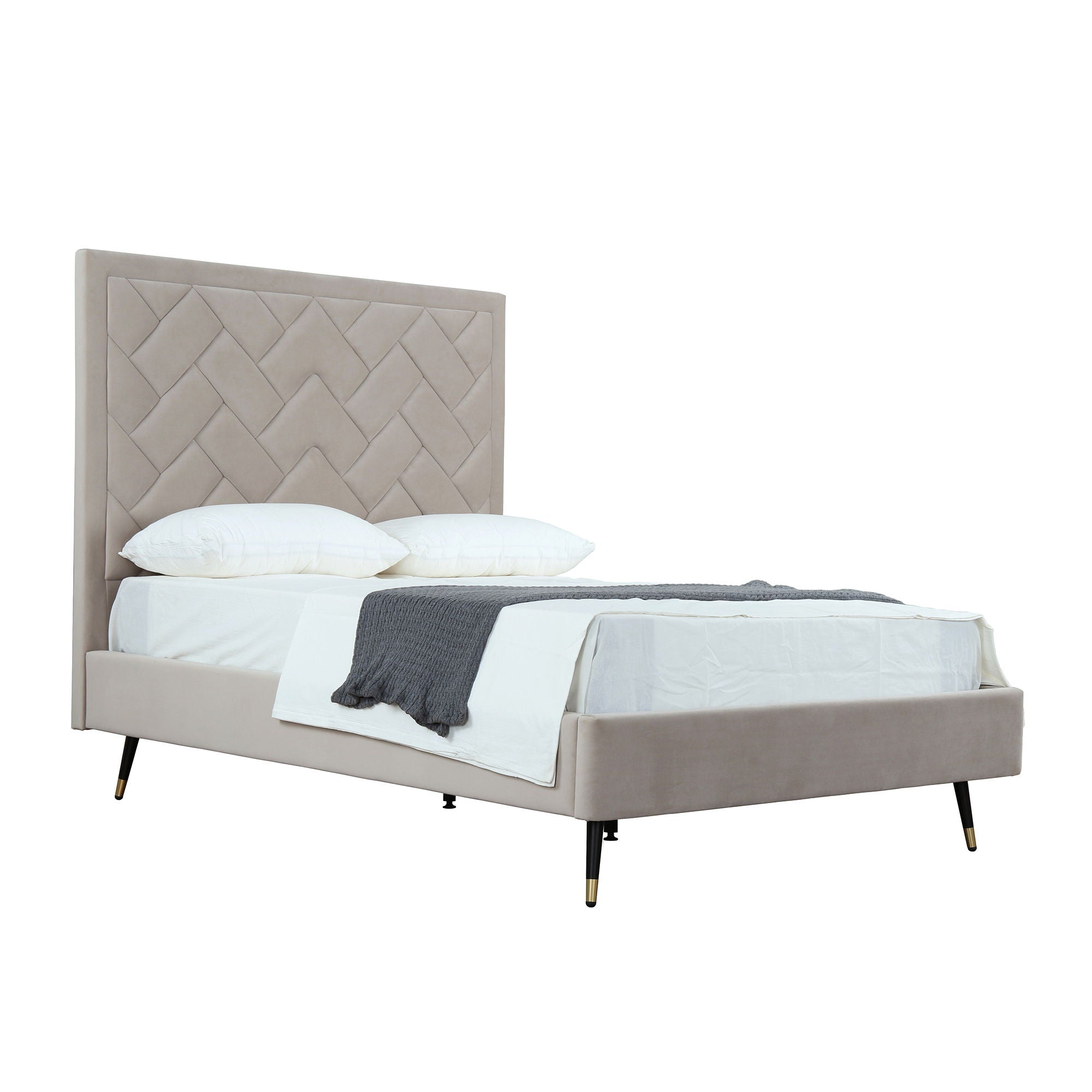 Crosby - Bed With Upholstered Headboard And Slats