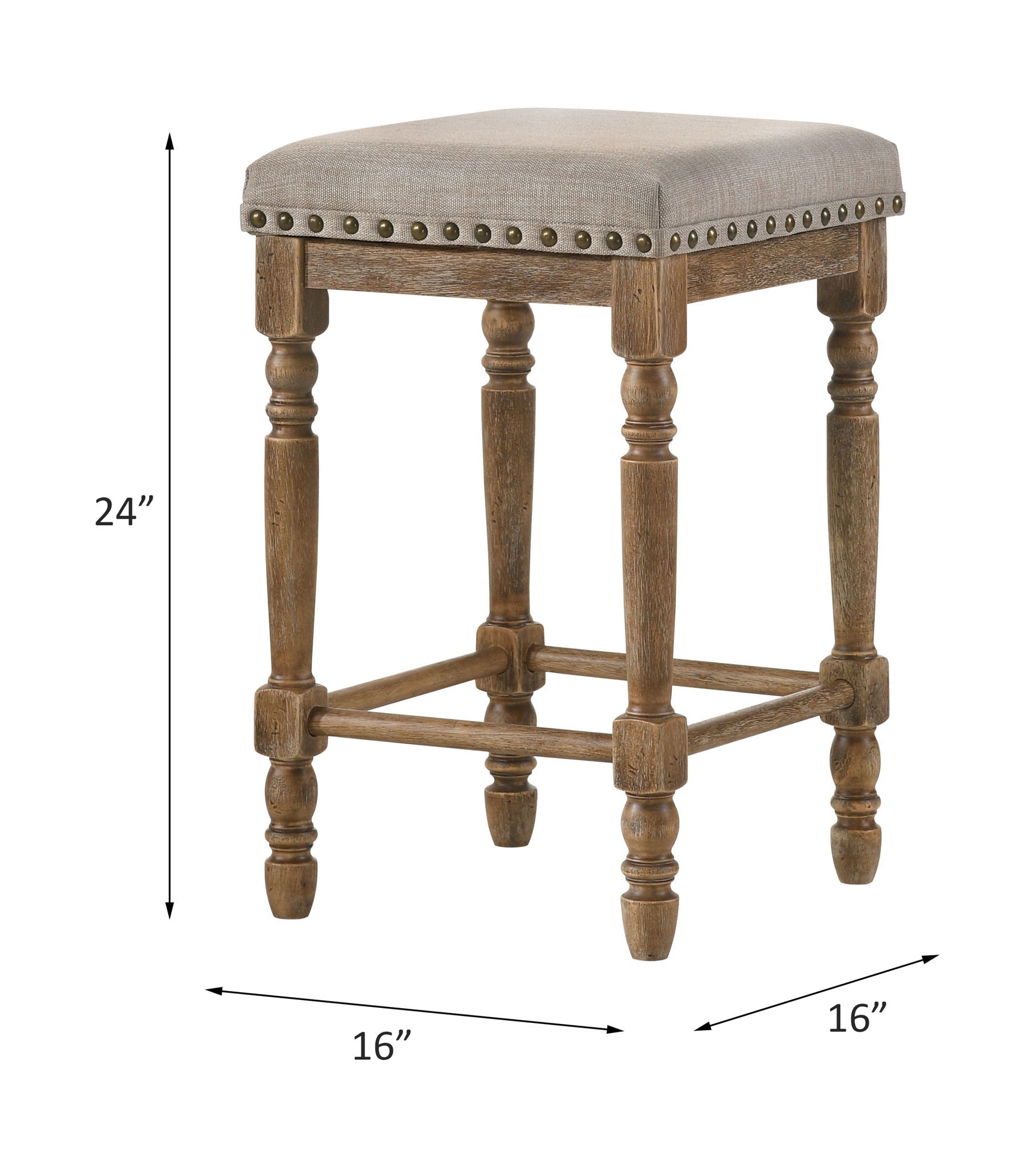 Farsiris - Weathered Counter Height Stool (Set 2) - Beige - Best Buy Furniture