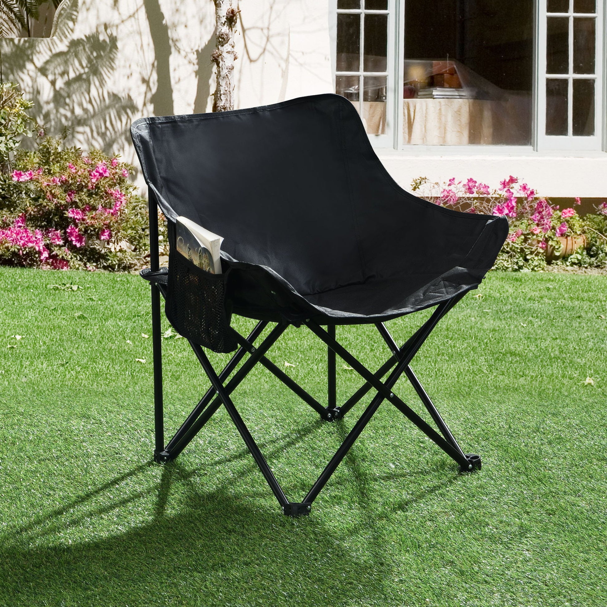 2 Pieces Outdoor Camping Chairs Folding / Portable, Comfortable Seating, Durable Steel Fram - Best Buy Furniture