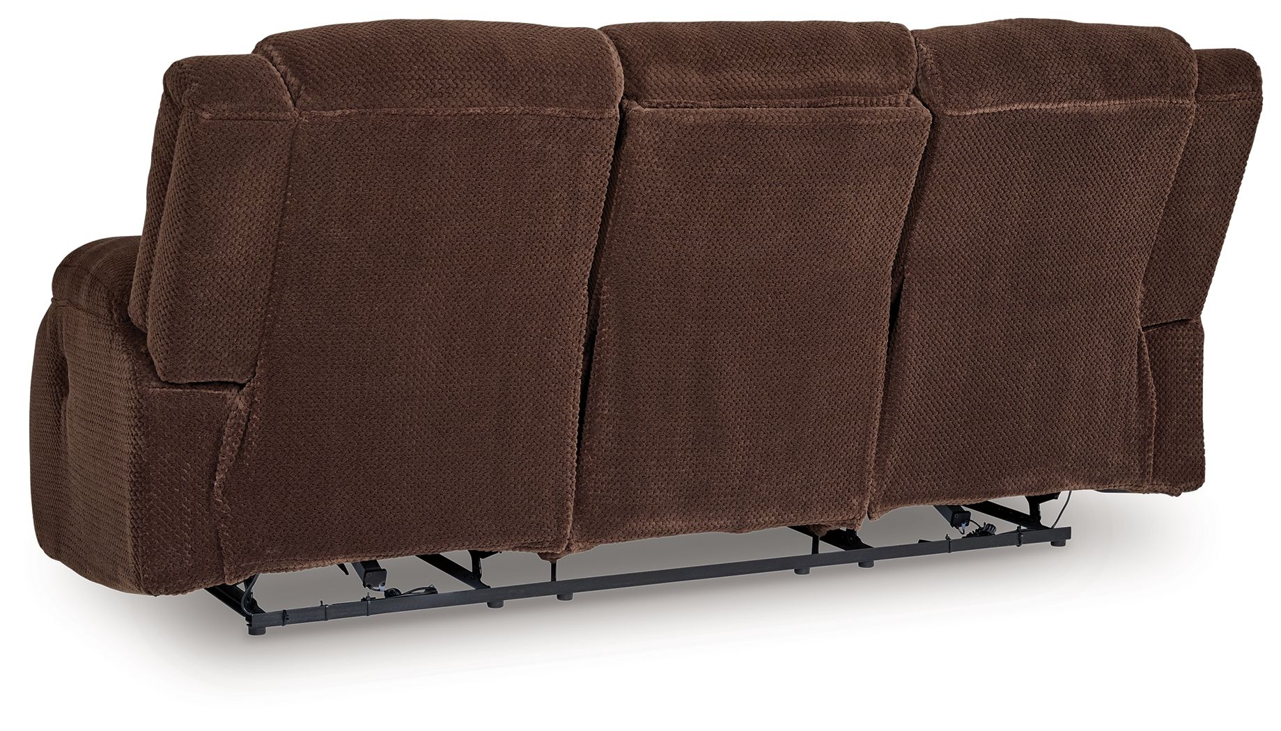 Free Wake - Reclining Power Sofa With Drop Down Table - Chocolate - Best Buy Furniture