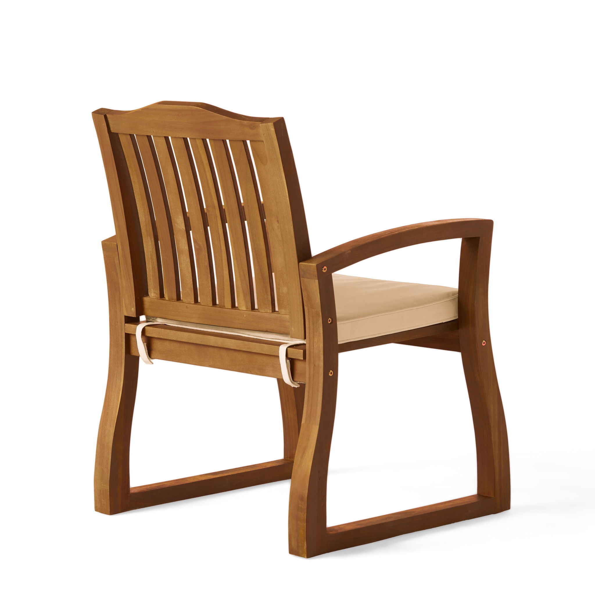 Della - Wood Armchair (Set of 2) Outdoor Dining Chairs - Cream - Best Buy Furniture