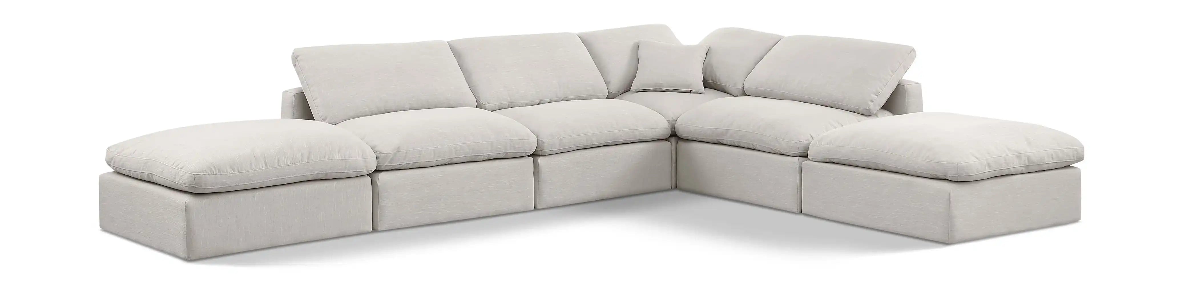 Indulge - Linen 6 Piece Modular Armless Sectional - Best Buy Furniture
