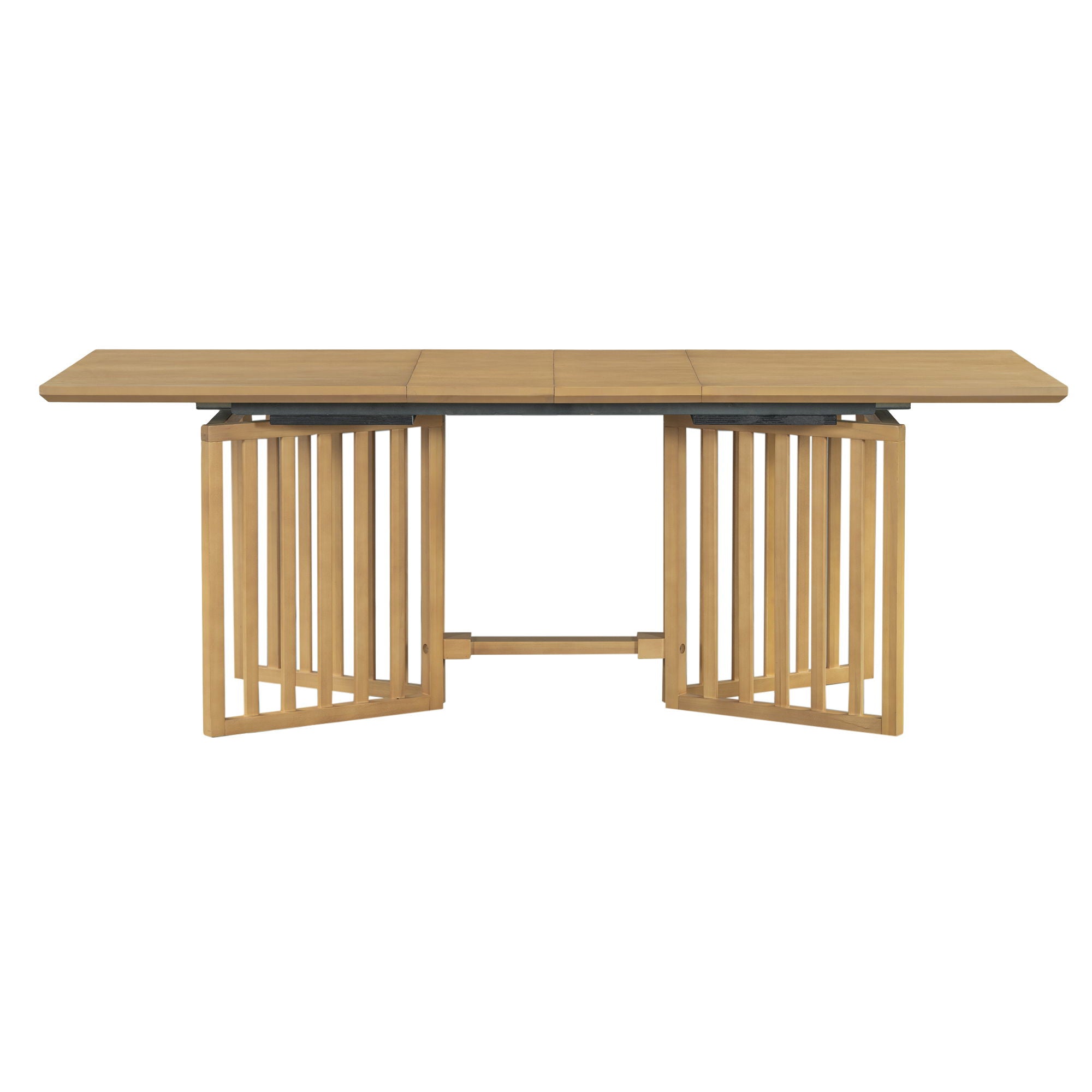 Topmax - 9 Piece Farmhouse Extendable Dining Table Set With 2 Removable Leaves And 8 Upholstered Dining Chairs - Best Buy Furniture