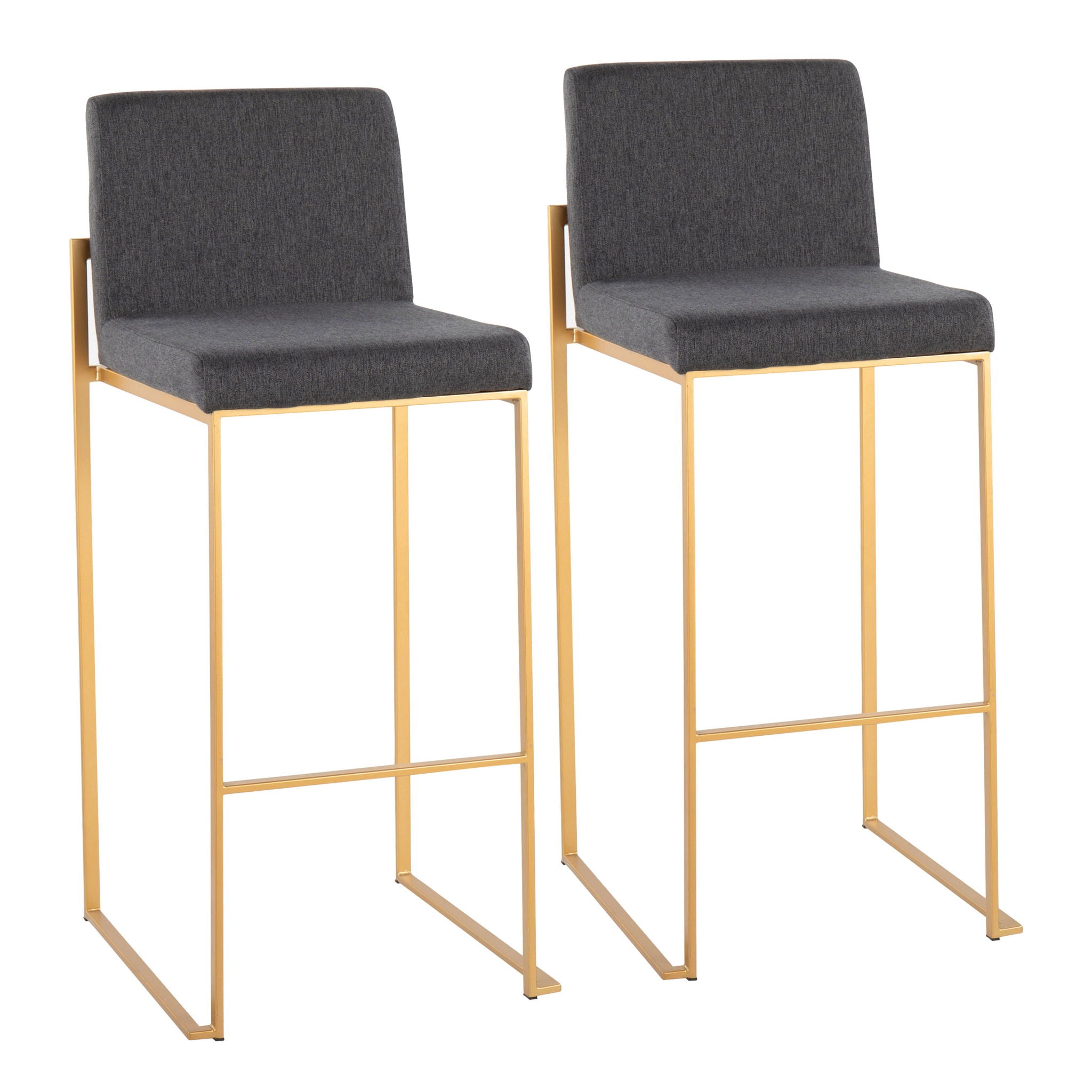 Fuji - Contemporary Design High Back Barstool (Set of 2) - Best Buy Furniture