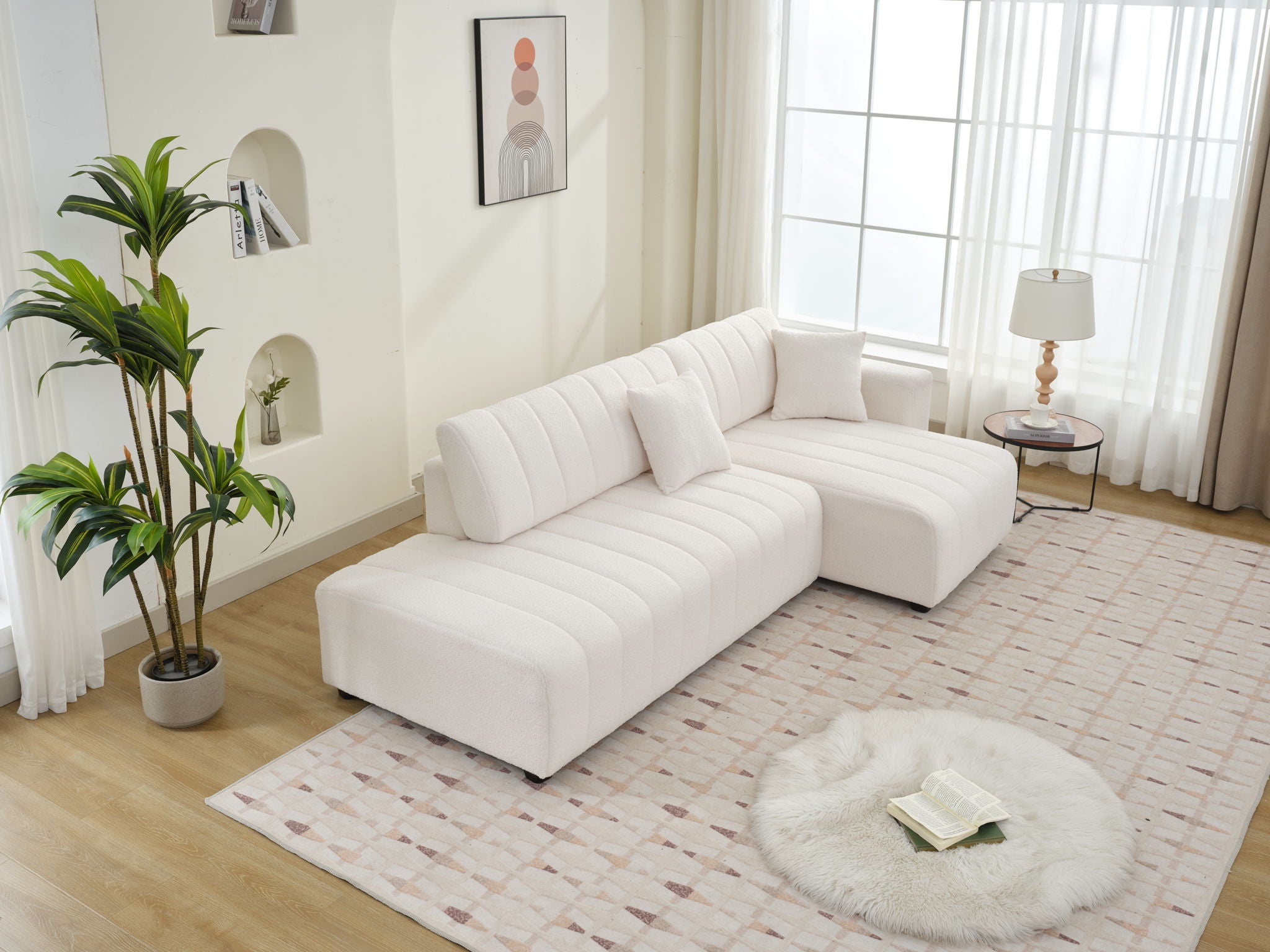 Jessica - Lamb Wool Sectional Sofa With Chaise, Versatile Configuration - Best Buy Furniture
