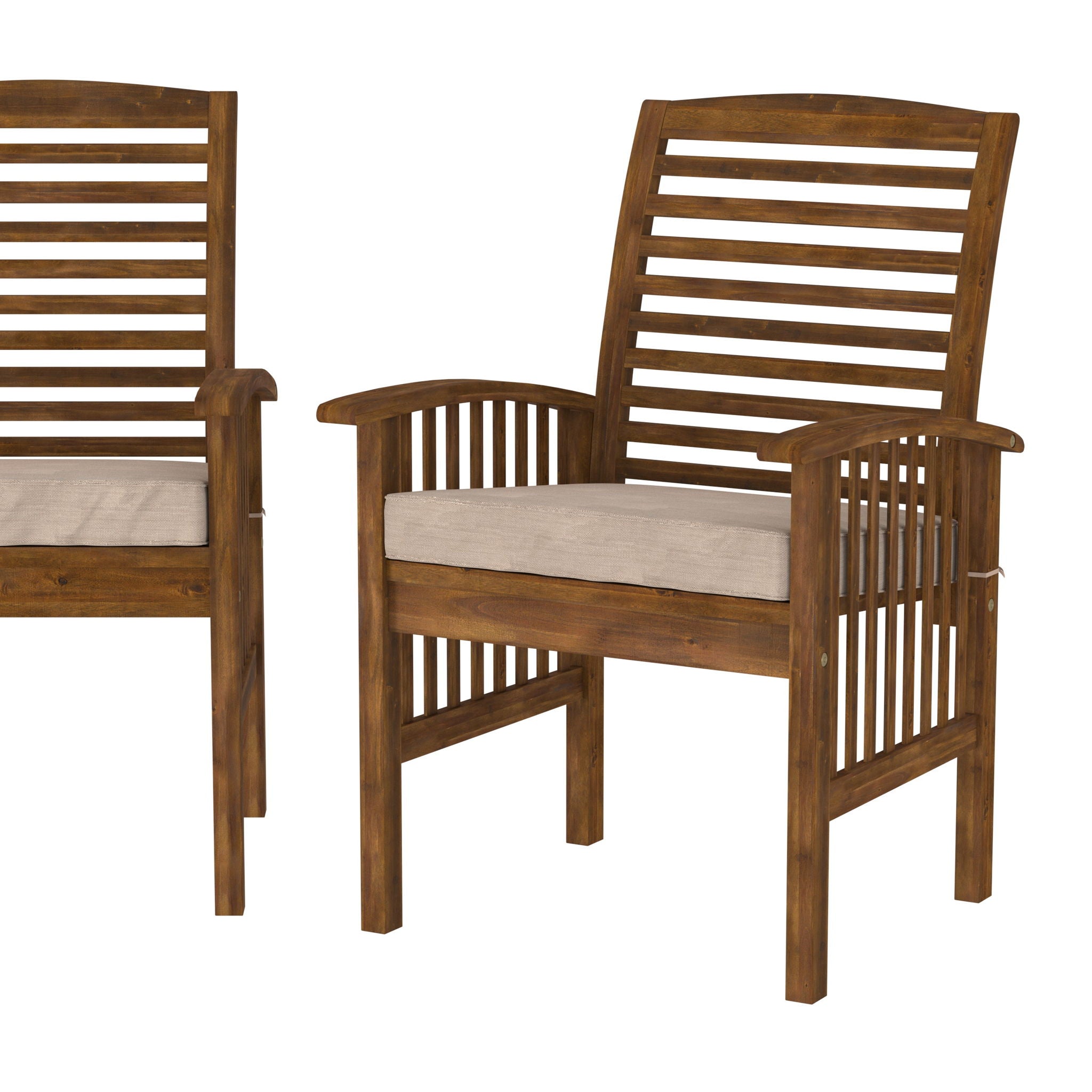 Modern 2 Piece Slat Back Patio Chairs With Cushions - Best Buy Furniture