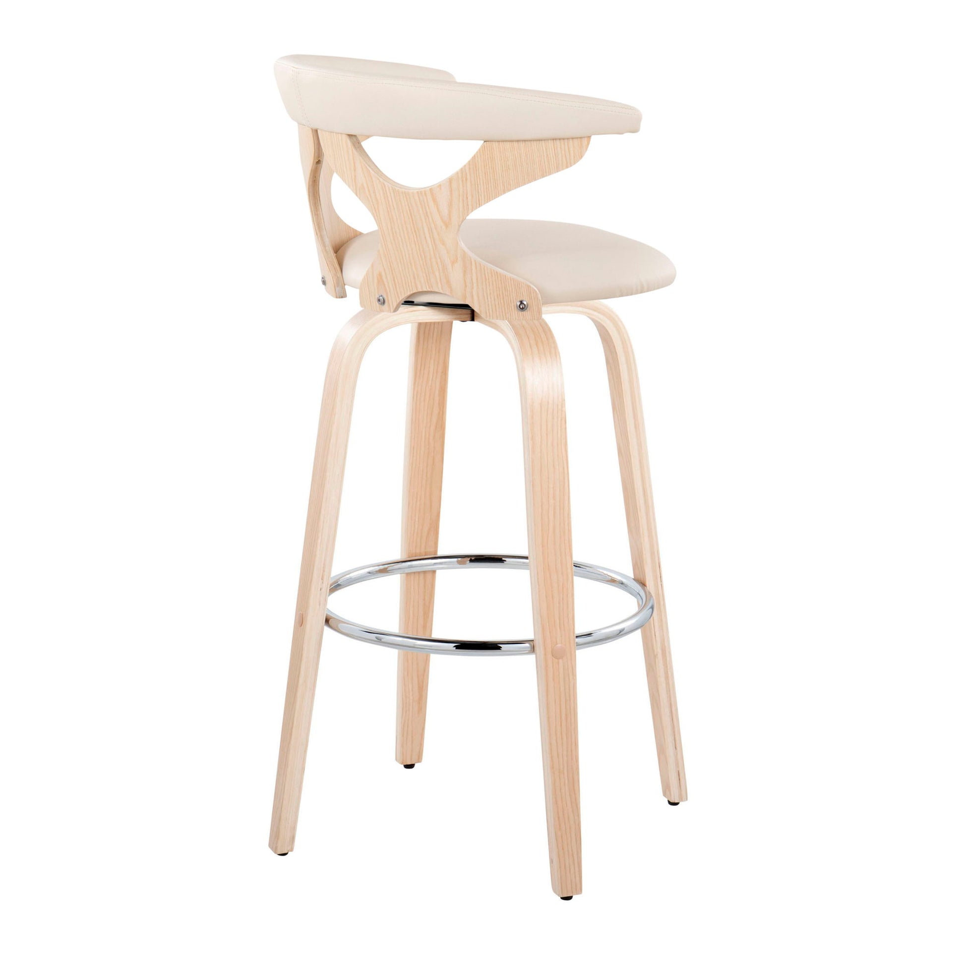 Gardenia - Contemporary Fixed Height Barstool With Swivel With Round Footrest (Set of 2) - Best Buy Furniture