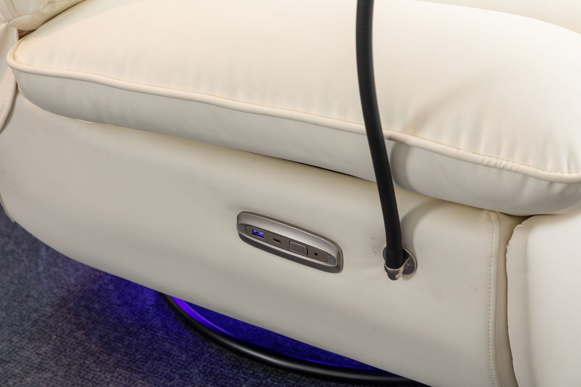 270 Swivel Glider Recliner Chair, Power Recliner Rocking Chair, USB Port Charge For Nursery Chair With Atmosphere Lamp For Living Room Bedroom Apartment - Best Buy Furniture