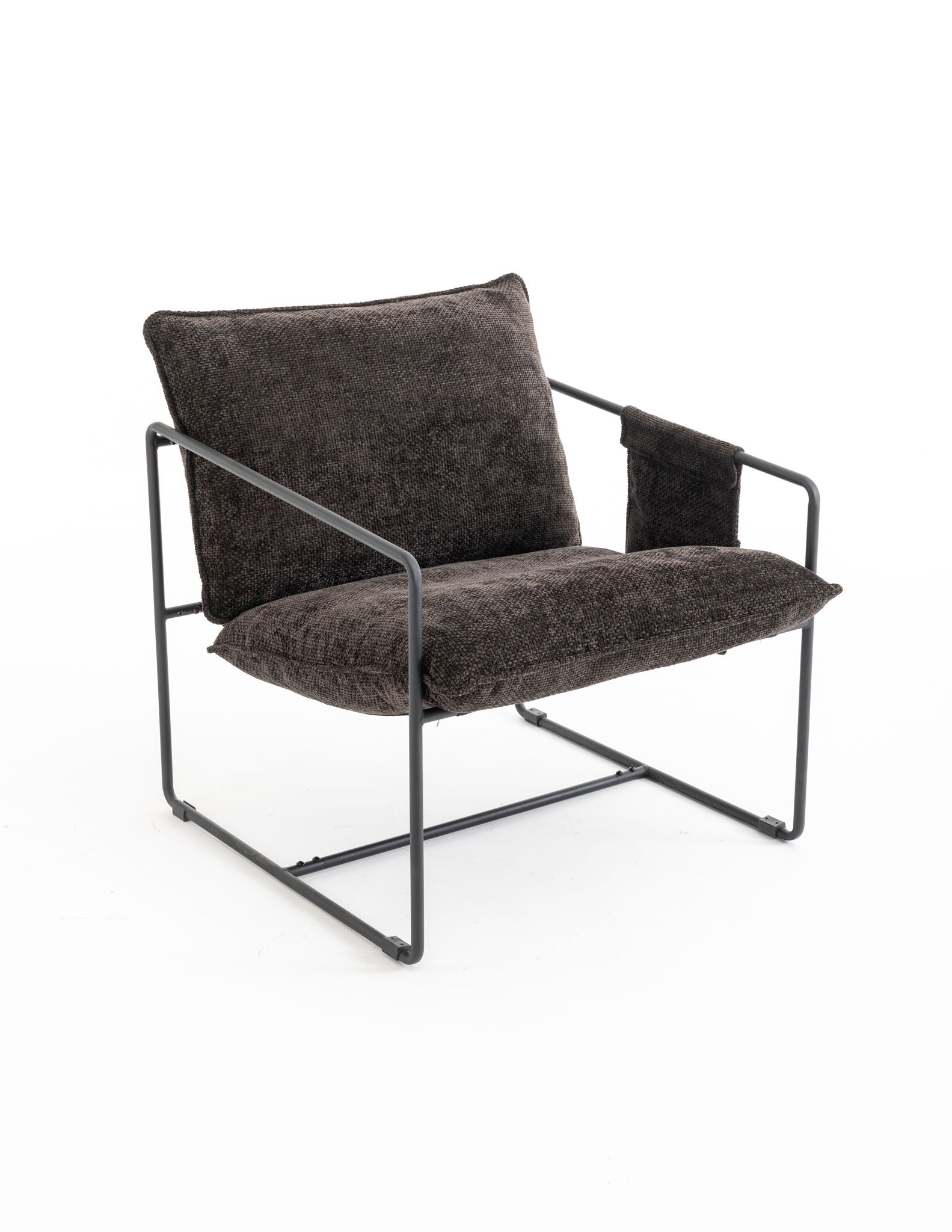 Upholstered Hanging Armchair With Arm Pocket Metal Frame (Set of 2), Crushed Foam Cushions And Skin-Friendly Braid For Living Room And Bedroom - Best Buy Furniture