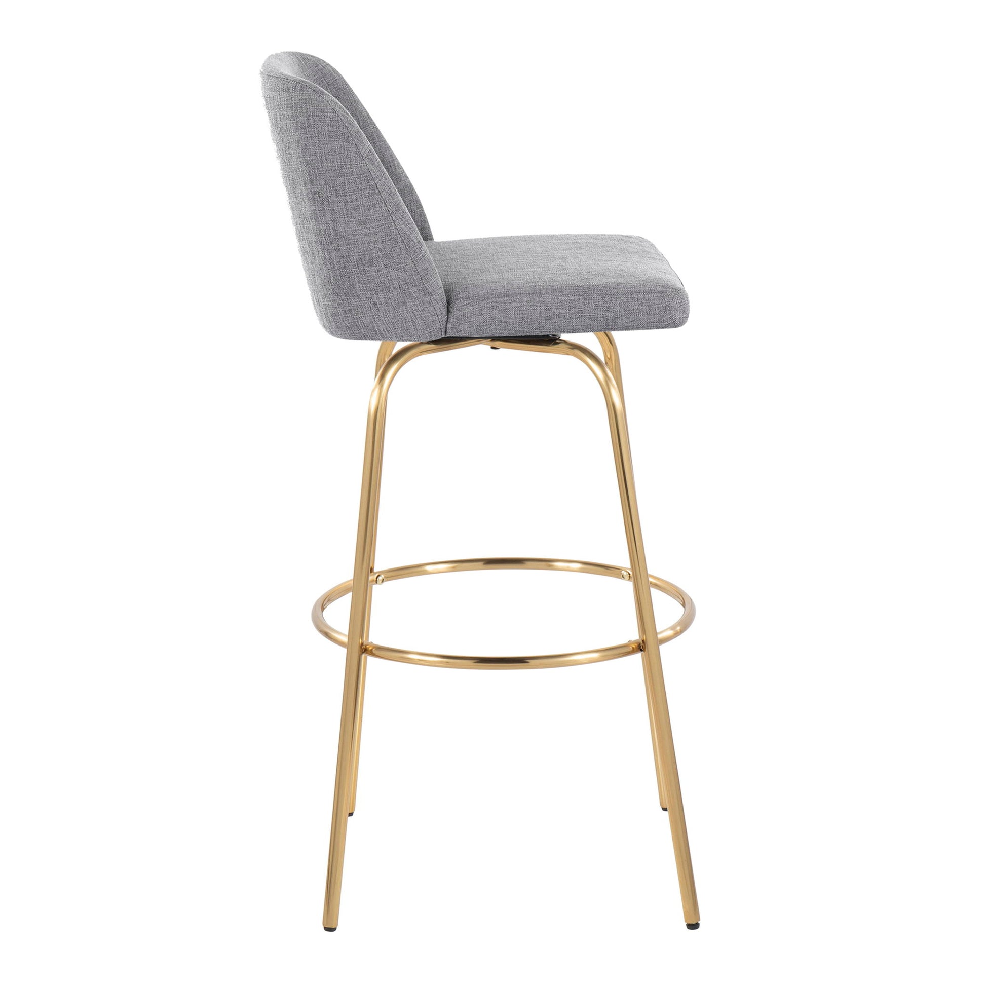 Toriano - Contemporary Fixed Height Barstool With Swivel And Round Footrest (Set of 2) - Best Buy Furniture