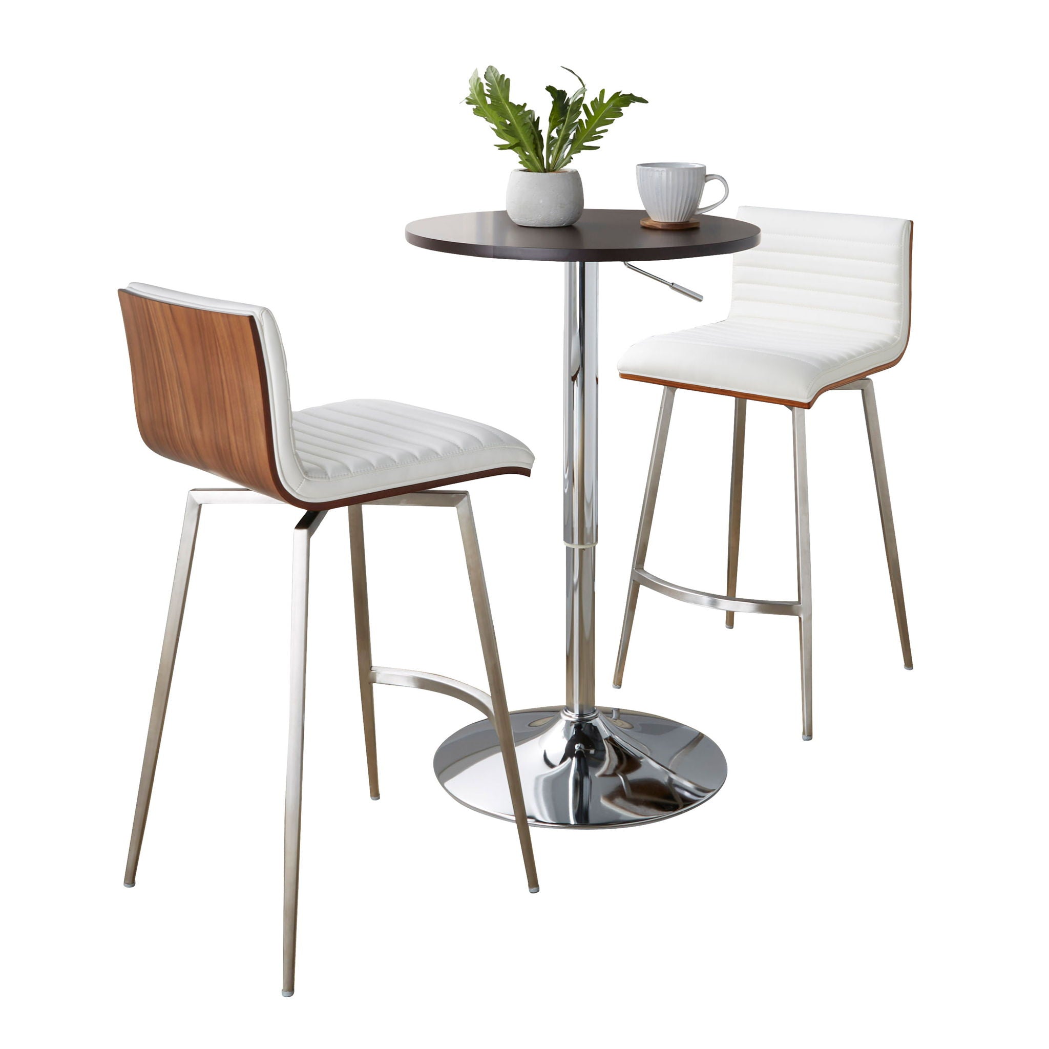 Mason - 3 Piece Swivel Mid Century Modern Counter Height Dining Set With Adjustable Table - Best Buy Furniture