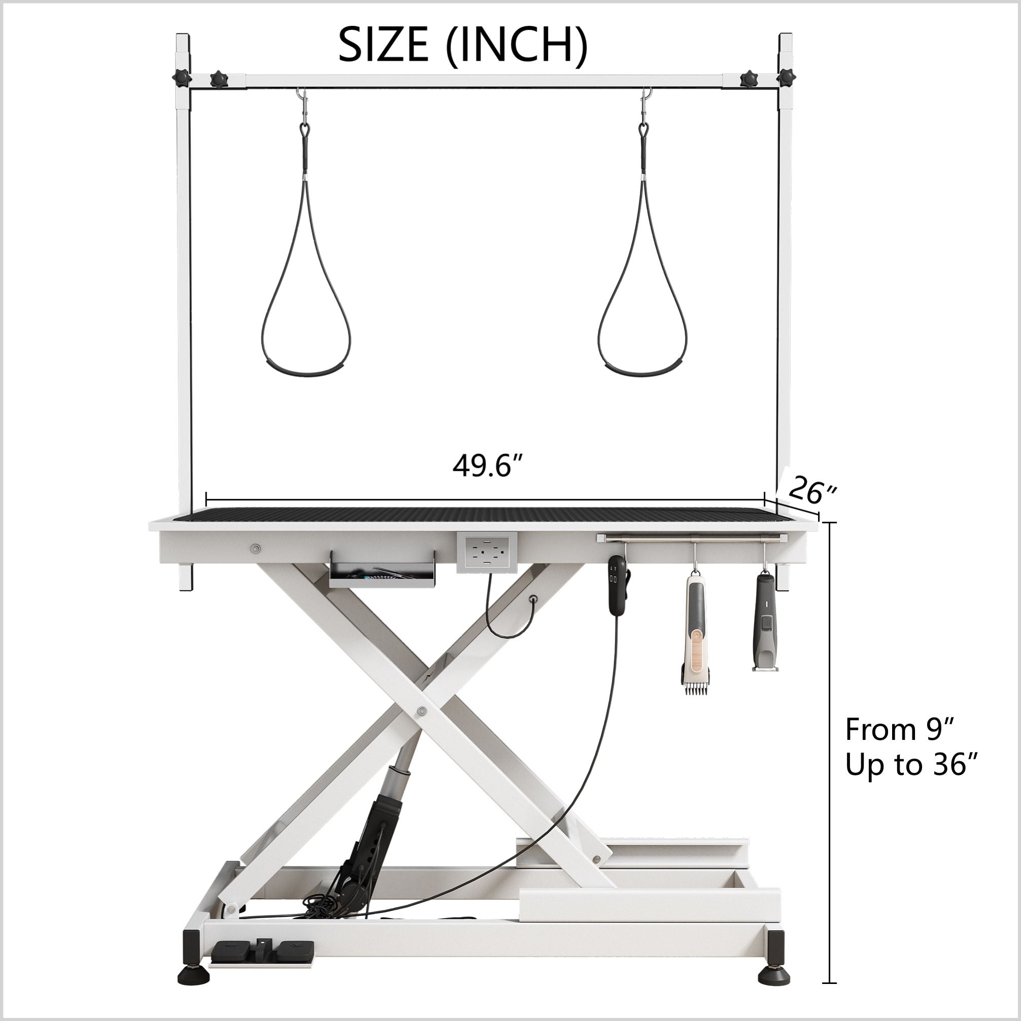 Super Deluxe Electric Pet Grooming Table, 110V / 220V Professional Groomer Recommend Adjustable Height - Best Buy Furniture
